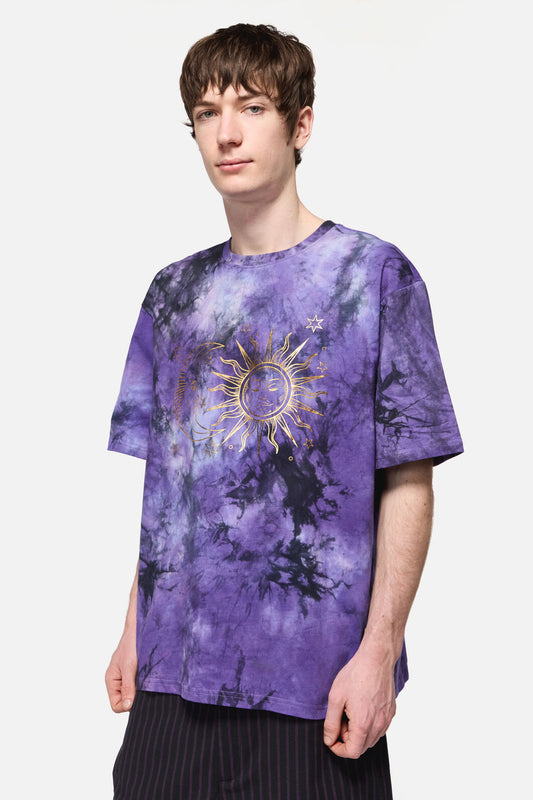 Black Friday - Sun And Moon Tie Dye Tee - purple