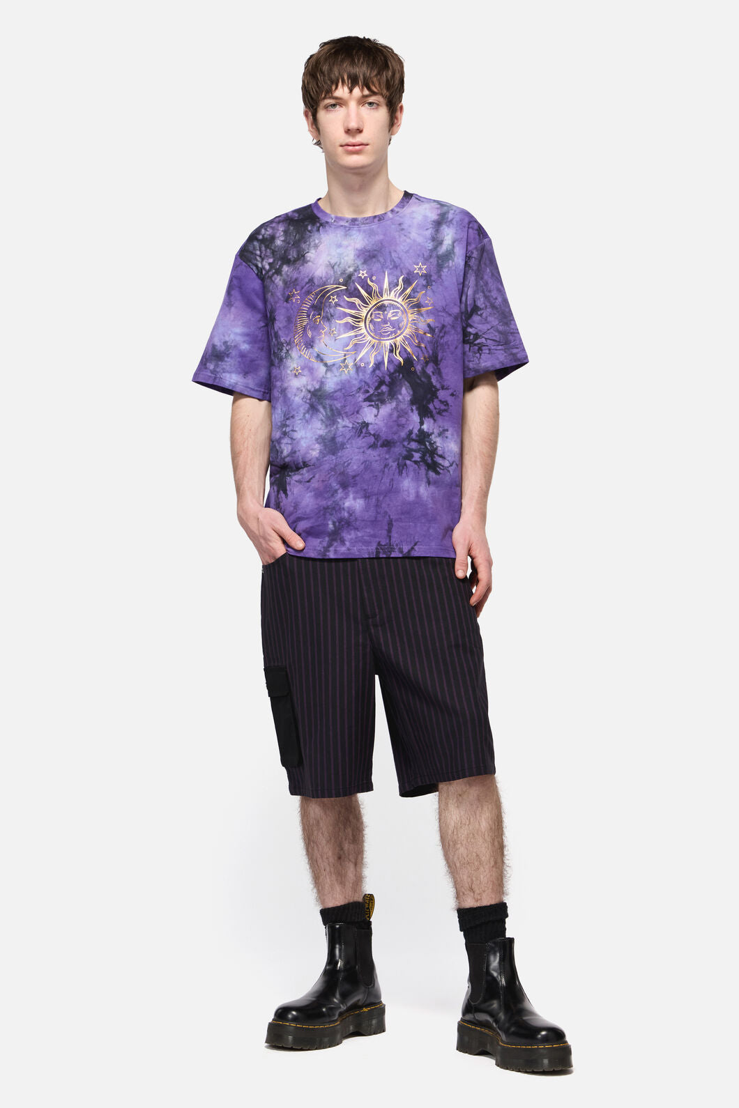Black Friday - Sun And Moon Tie Dye Tee - purple