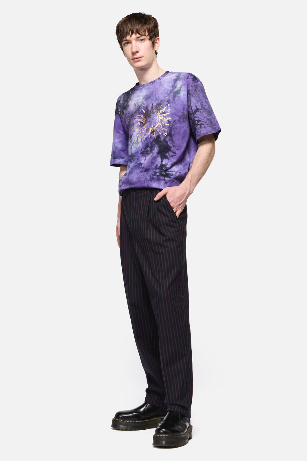 Black Friday - Sabrina Pin StripeSlimFitPants - purple-black