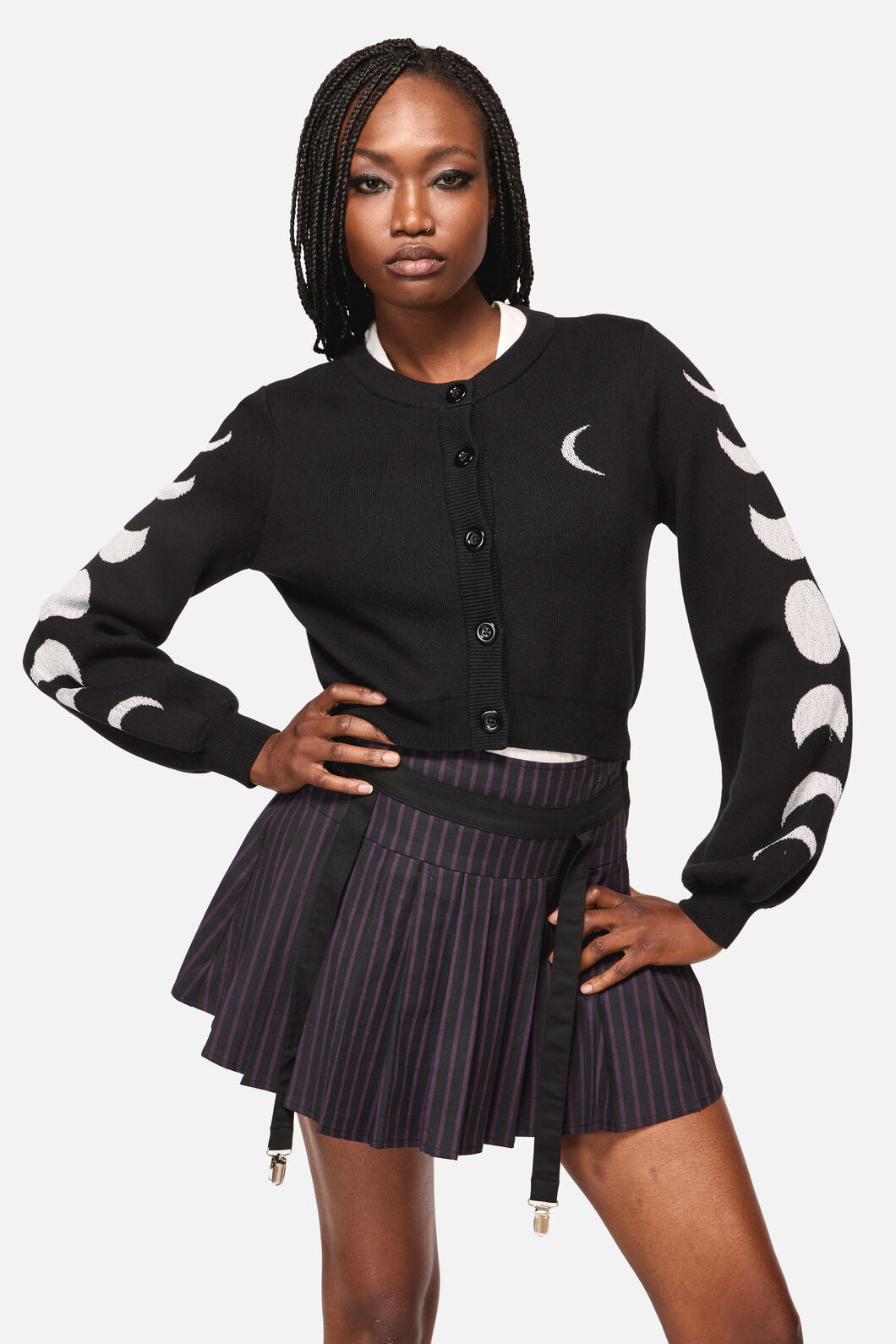 Black Friday - Moon Phase Goth Cardigan - black