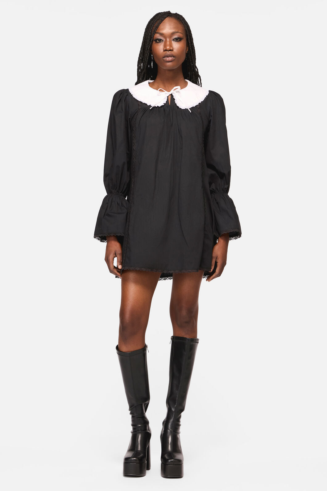 Black Friday - The Adorned Collar LaceLSDress - black