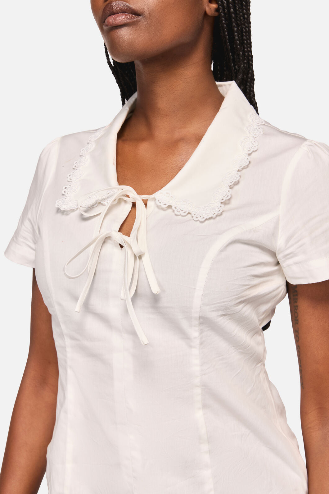 Black Friday - Reborn Tie Up Blouse - cream