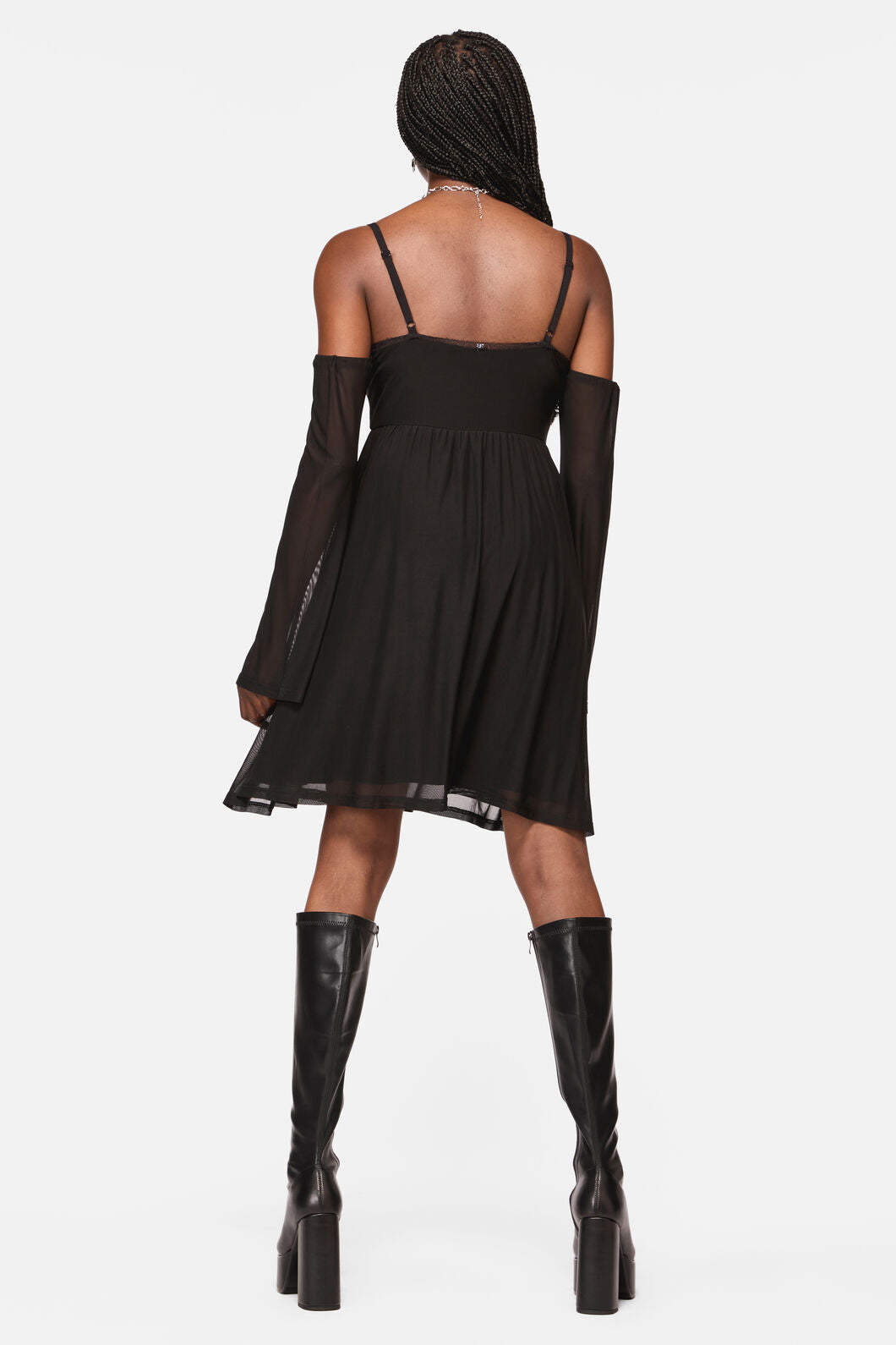 Black Friday - Cross Wise Mesh Dress - black