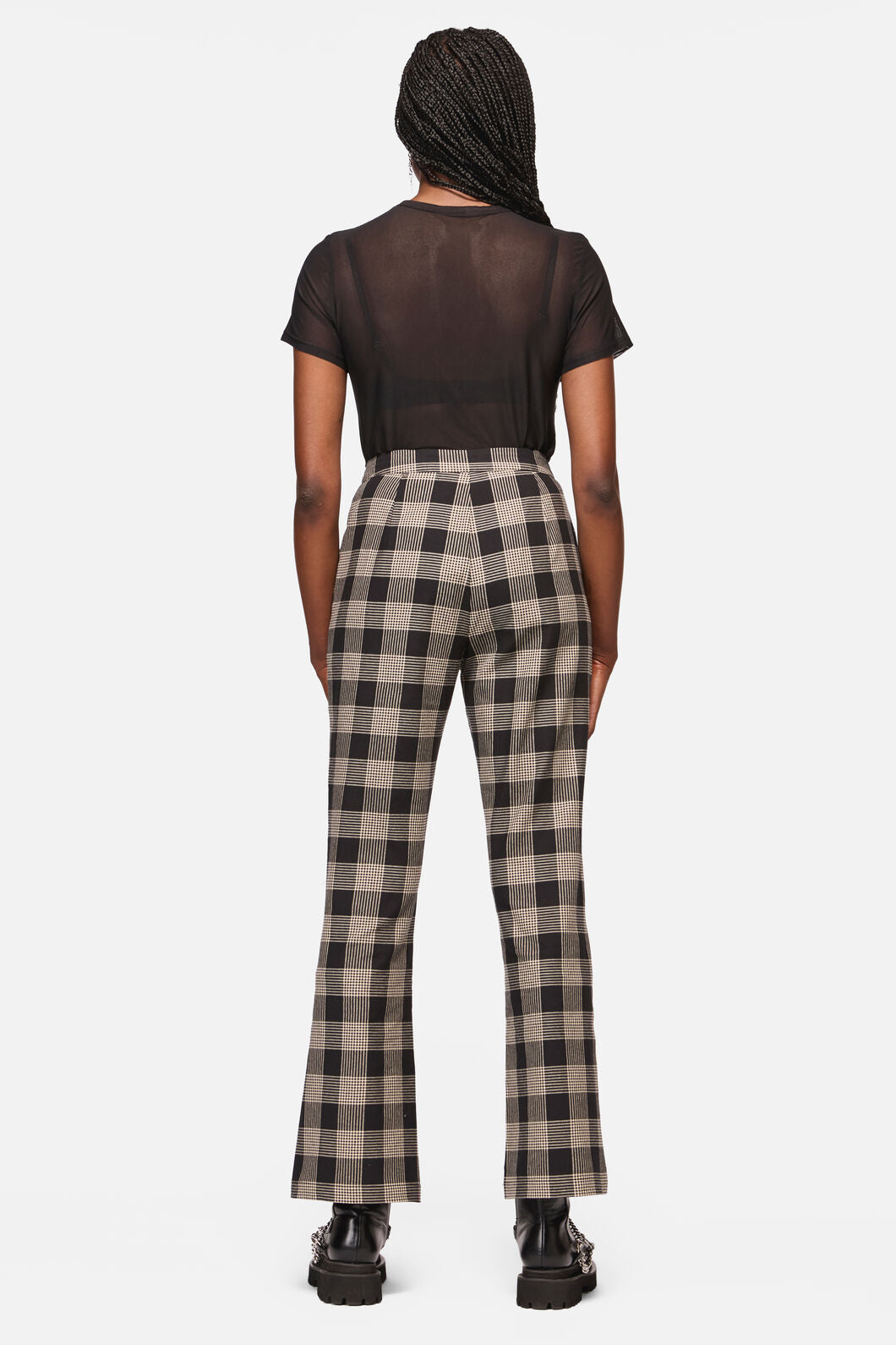 Black Friday - CryptCheckStraightFlareFitPant - black-beige