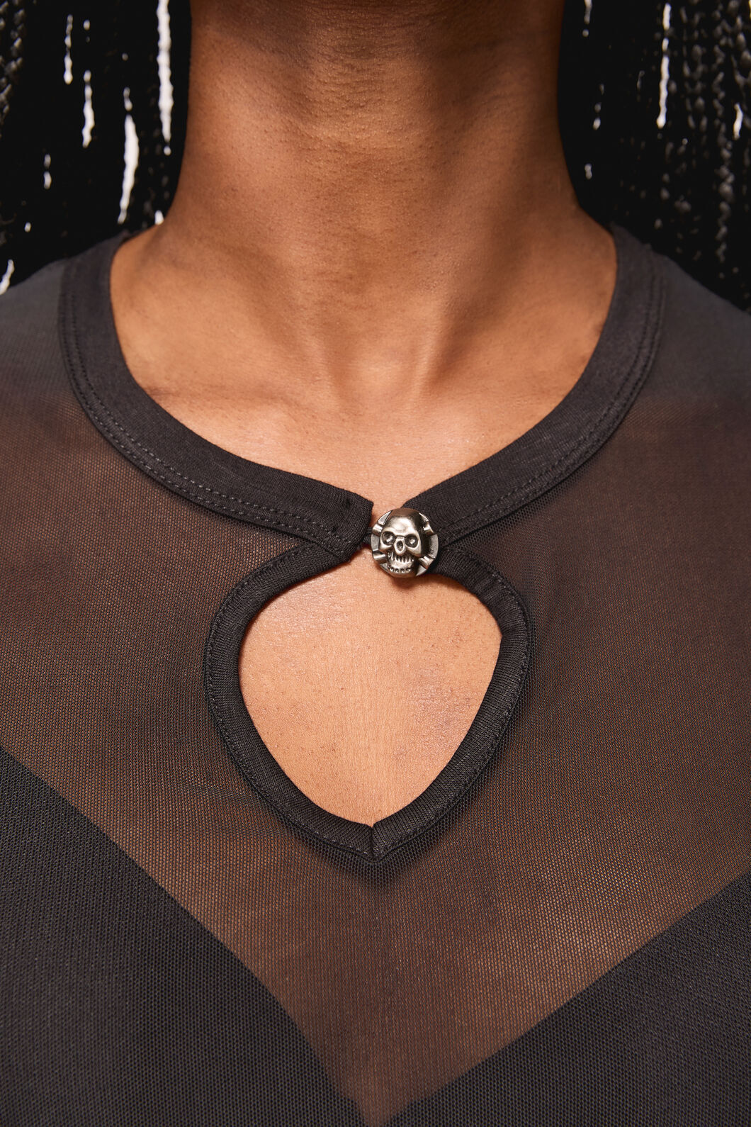 Black Friday - Crosswise Mesh SS Top - black