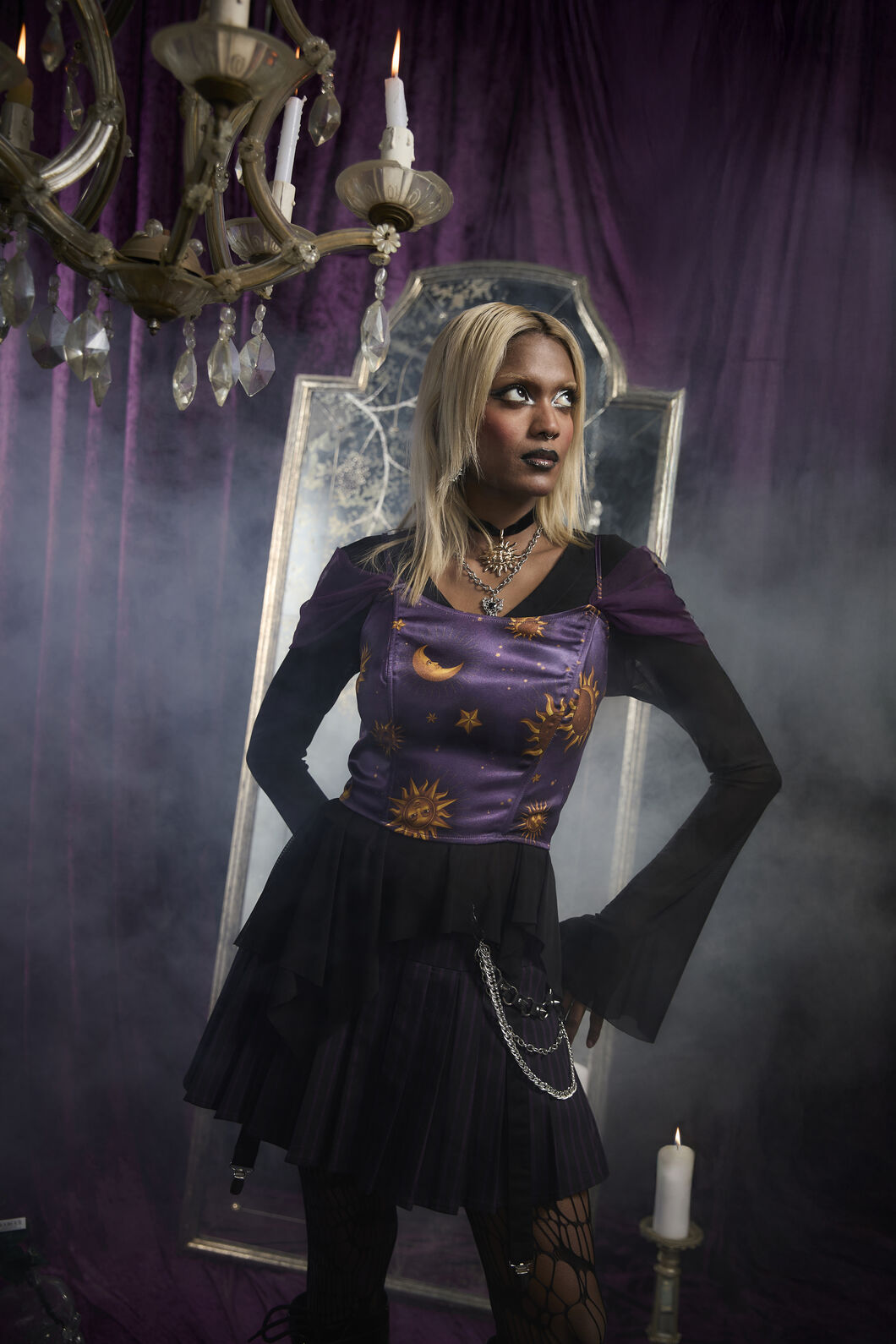 Black Friday - Cosmic Light Whimsy Corset Top - purple