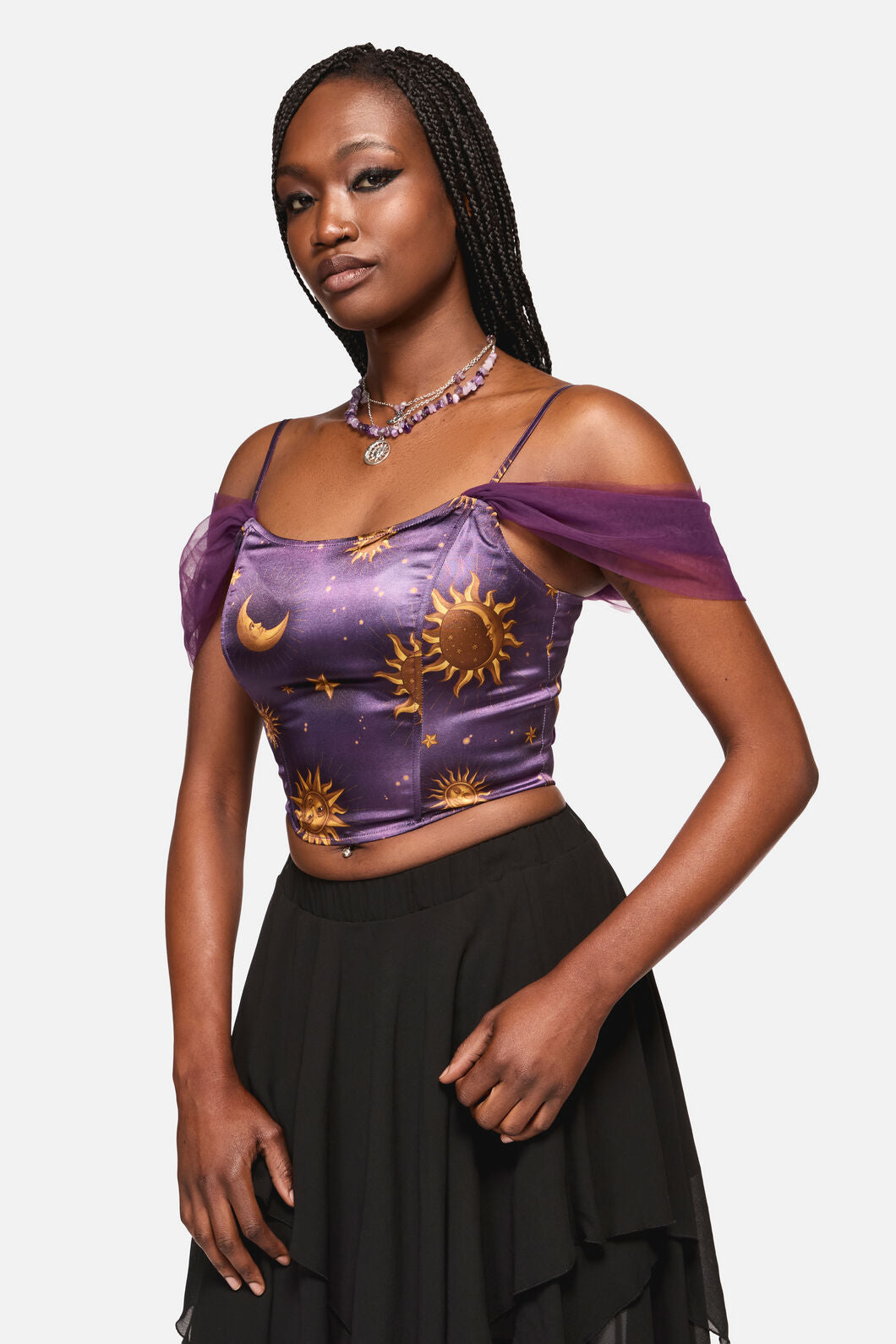 Black Friday - Cosmic Light Whimsy Corset Top - purple