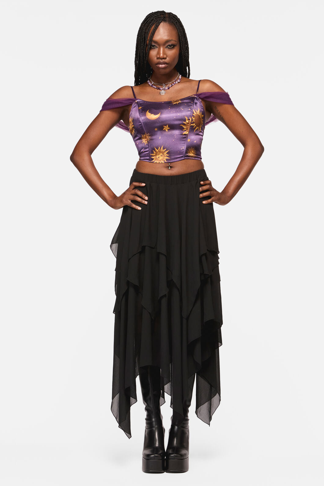Black Friday - Cosmic Light Whimsy Corset Top - purple