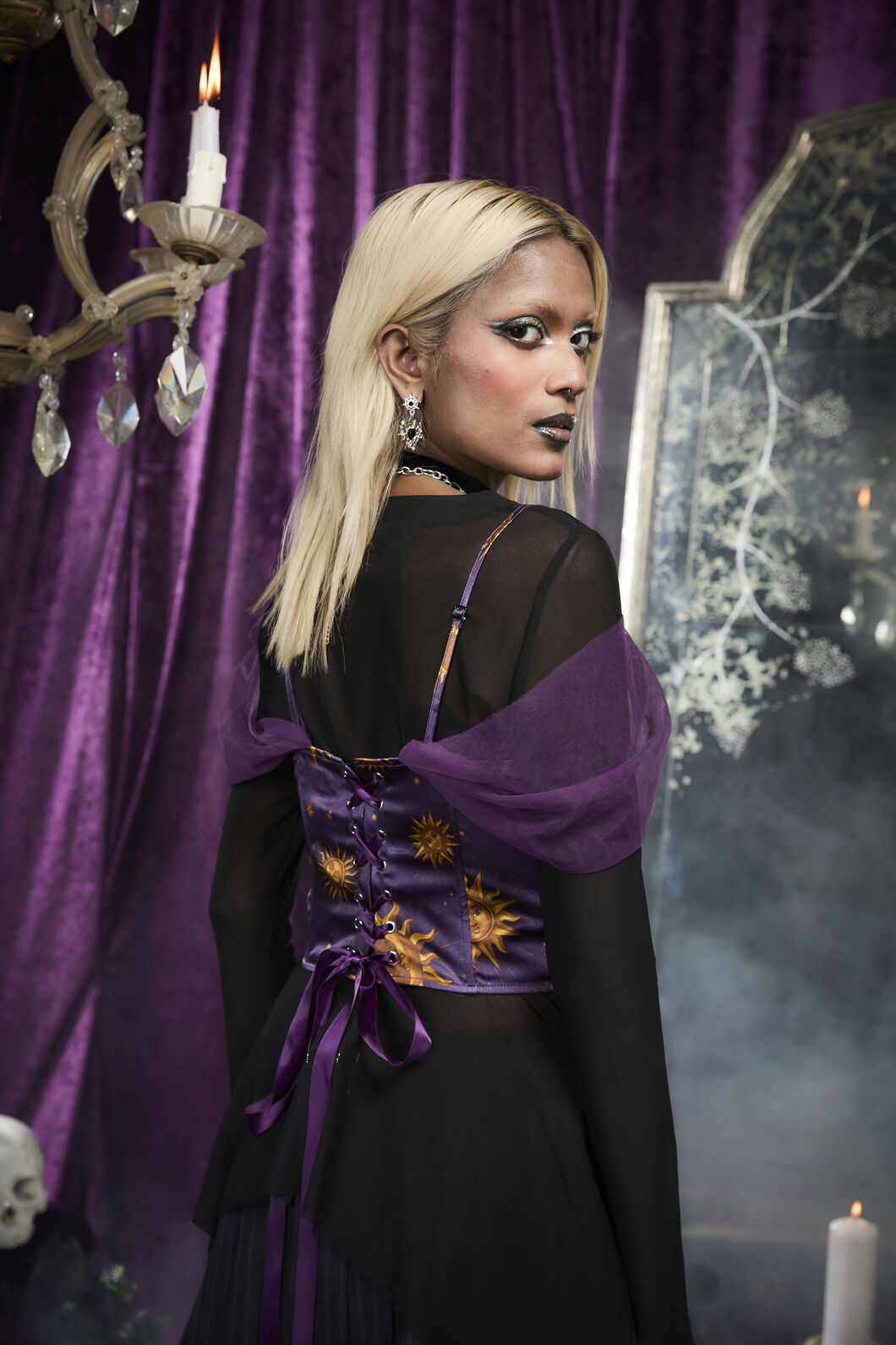 Black Friday - Cosmic Light Whimsy Corset Top - purple