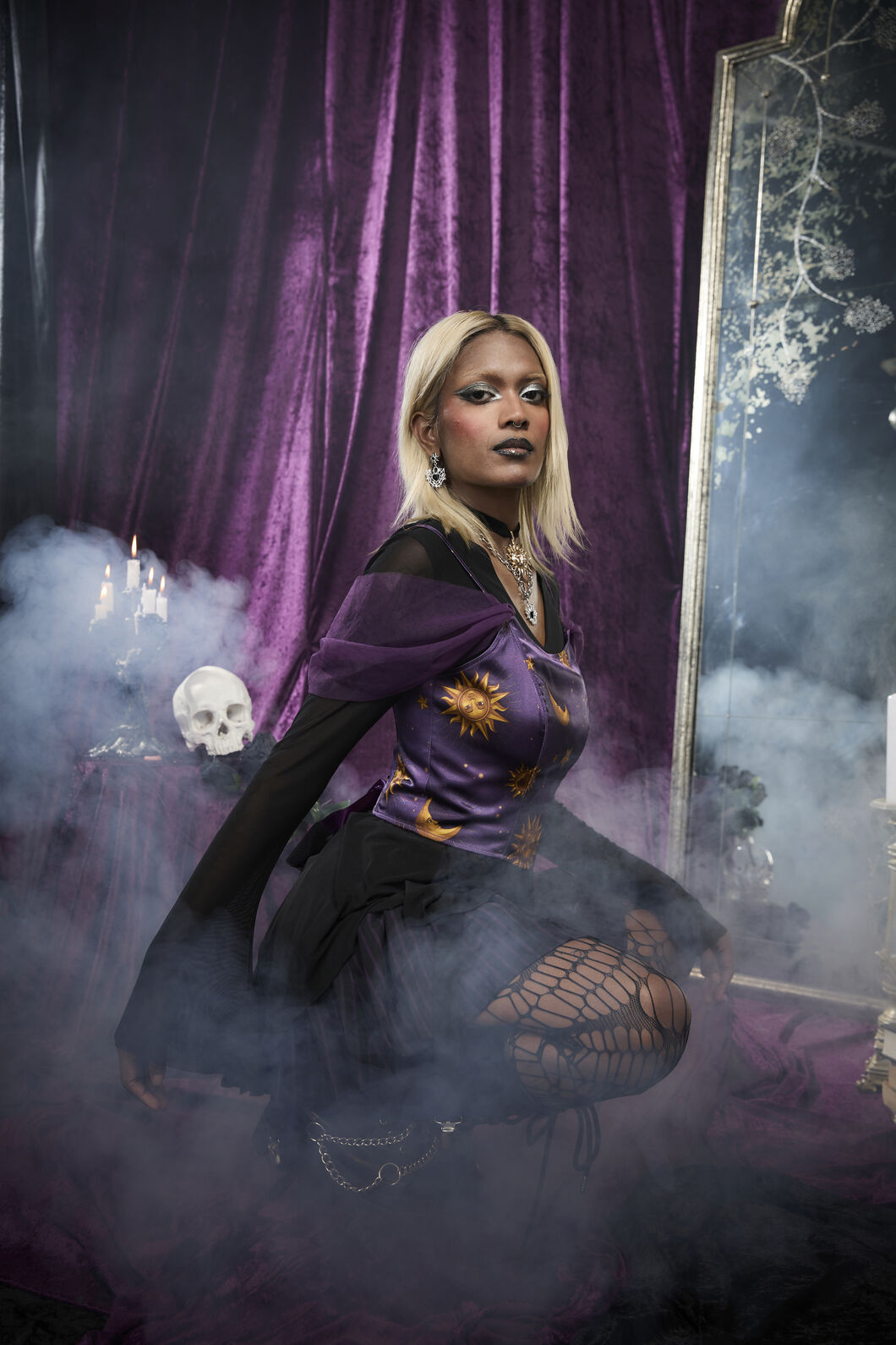 Black Friday - Cosmic Light Whimsy Corset Top - purple