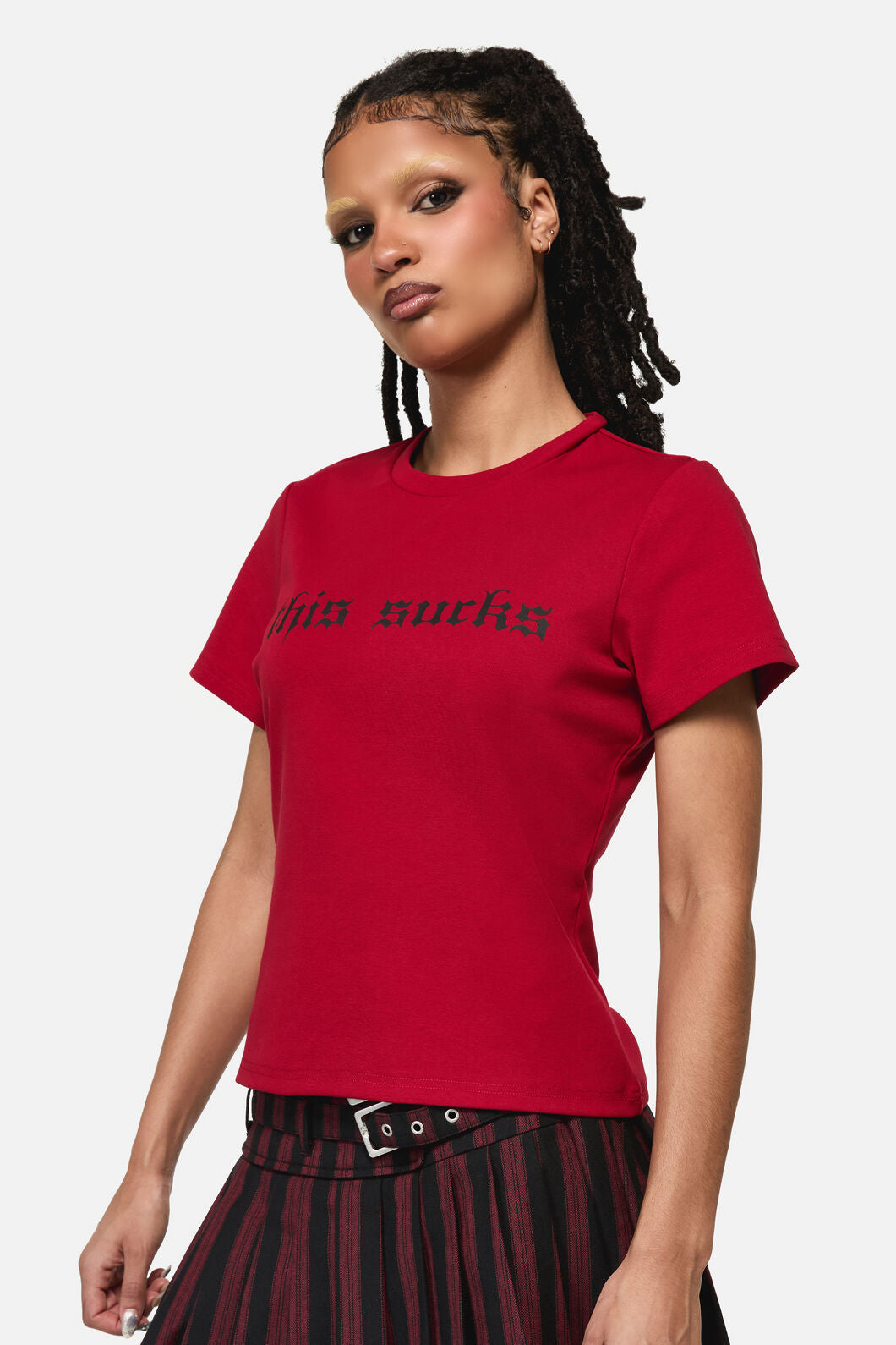 Black Friday - This Sucks Goth Print Tee - red