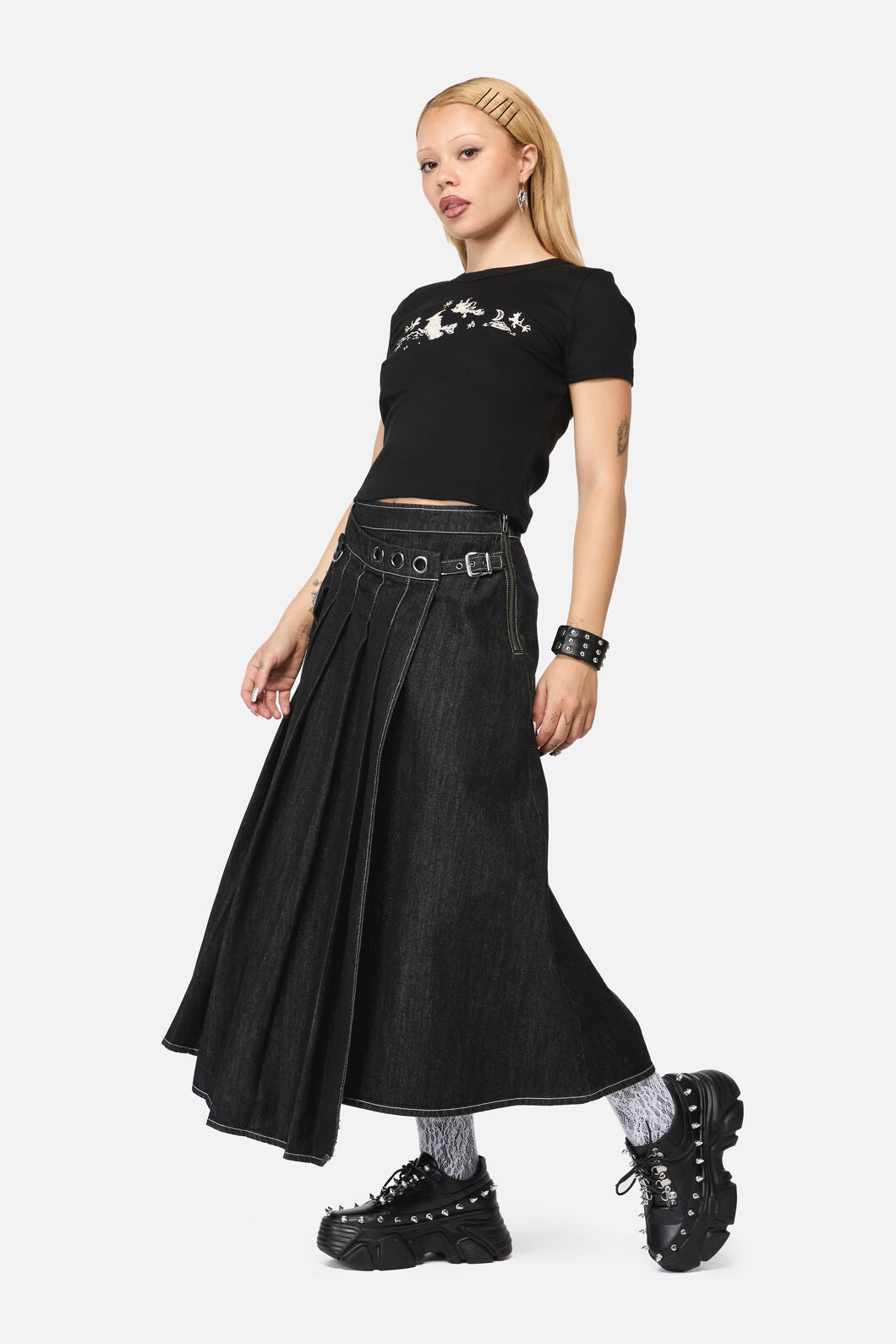 Black Friday - Rodent Grunge Maxi Skirt - black