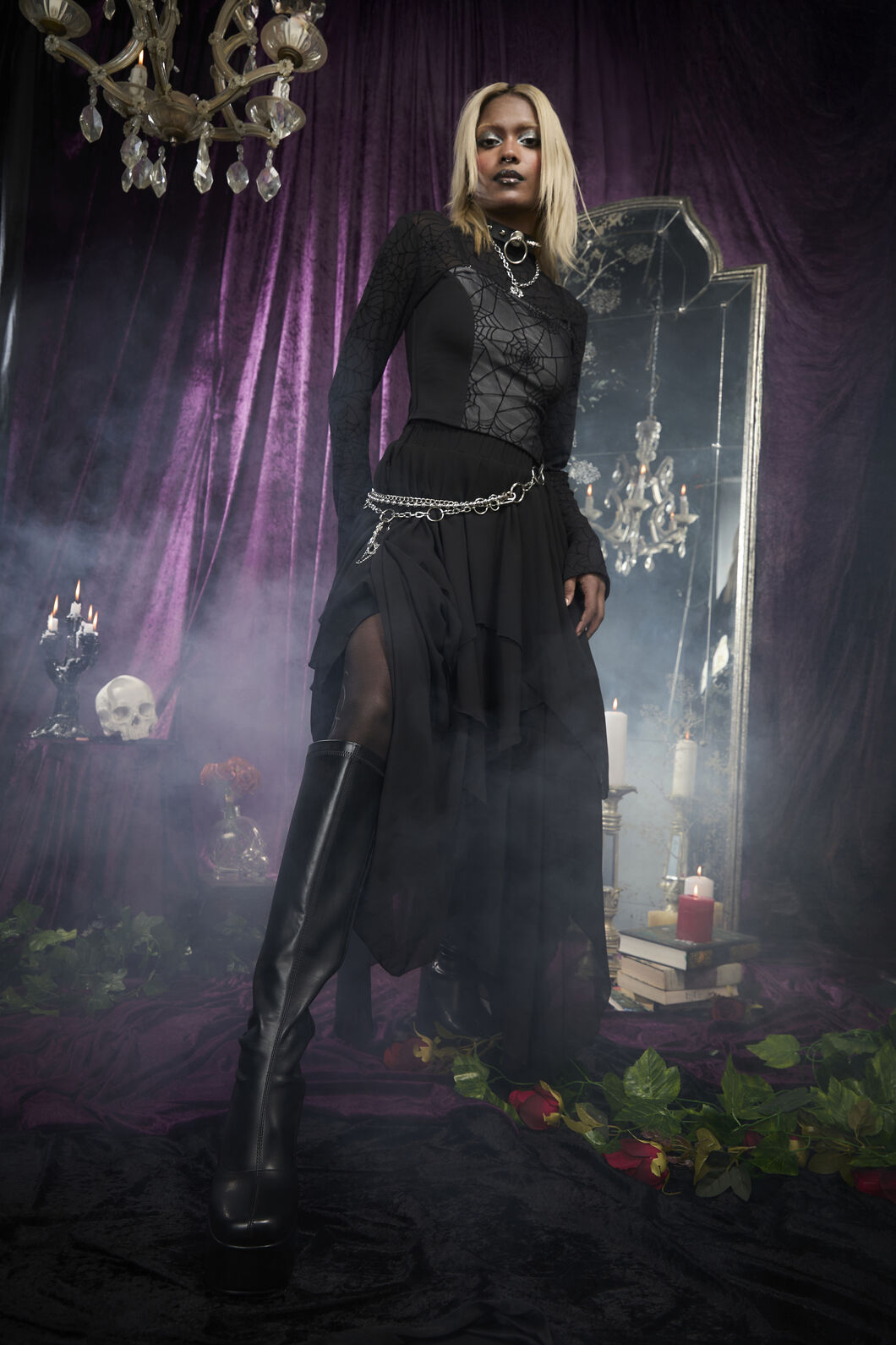 Black Friday - Chain Waist Belt - black-silver