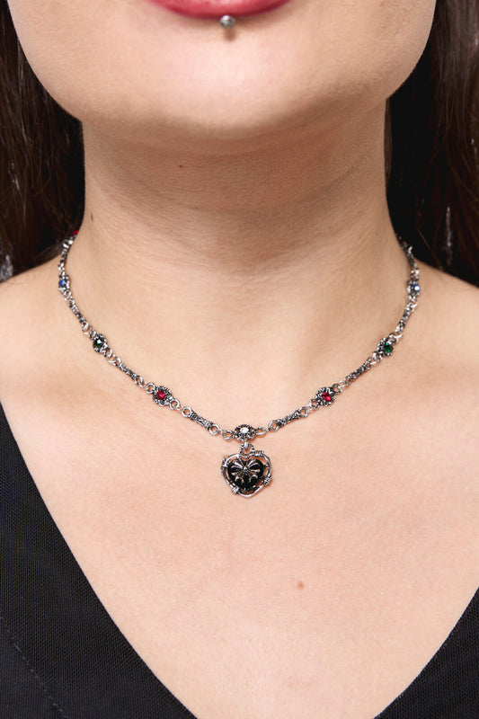 Black Friday - Charming Chained Necklace - silver