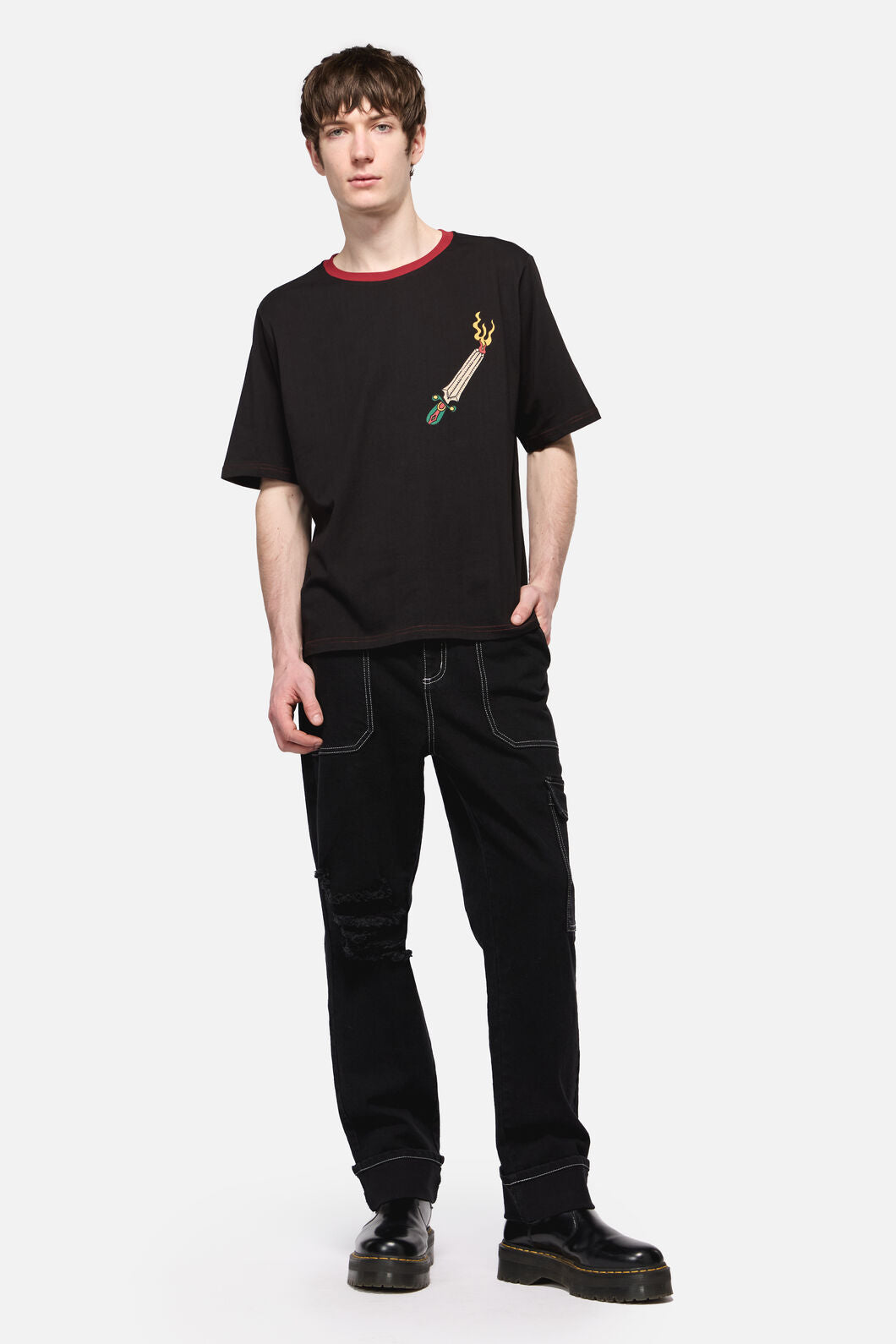 Dangerfield NZ - Dangerous Grunge Crop Tee - black