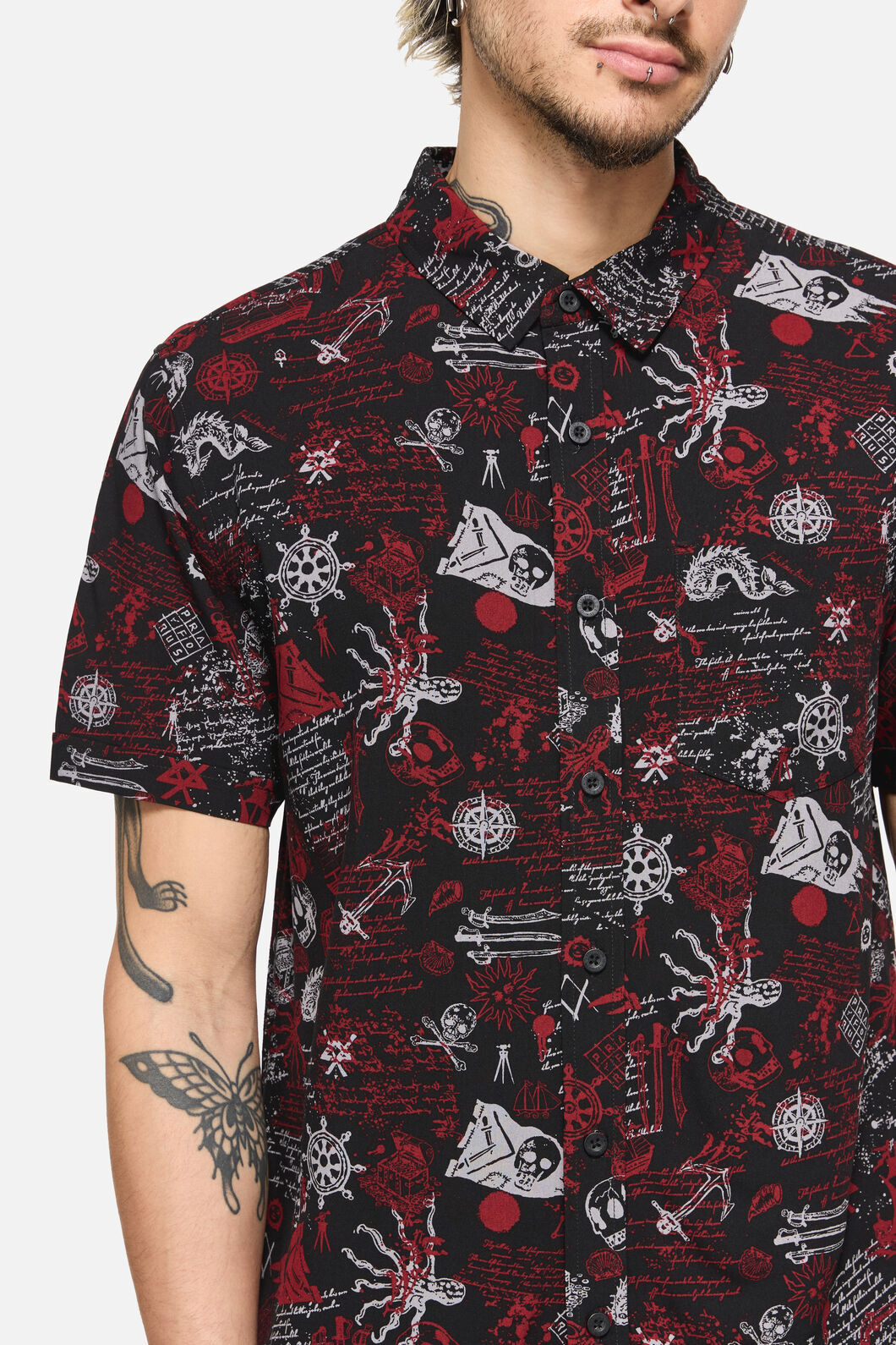 Dangerfield NZ - Pirate Punk Short Sleeve Shirt - black