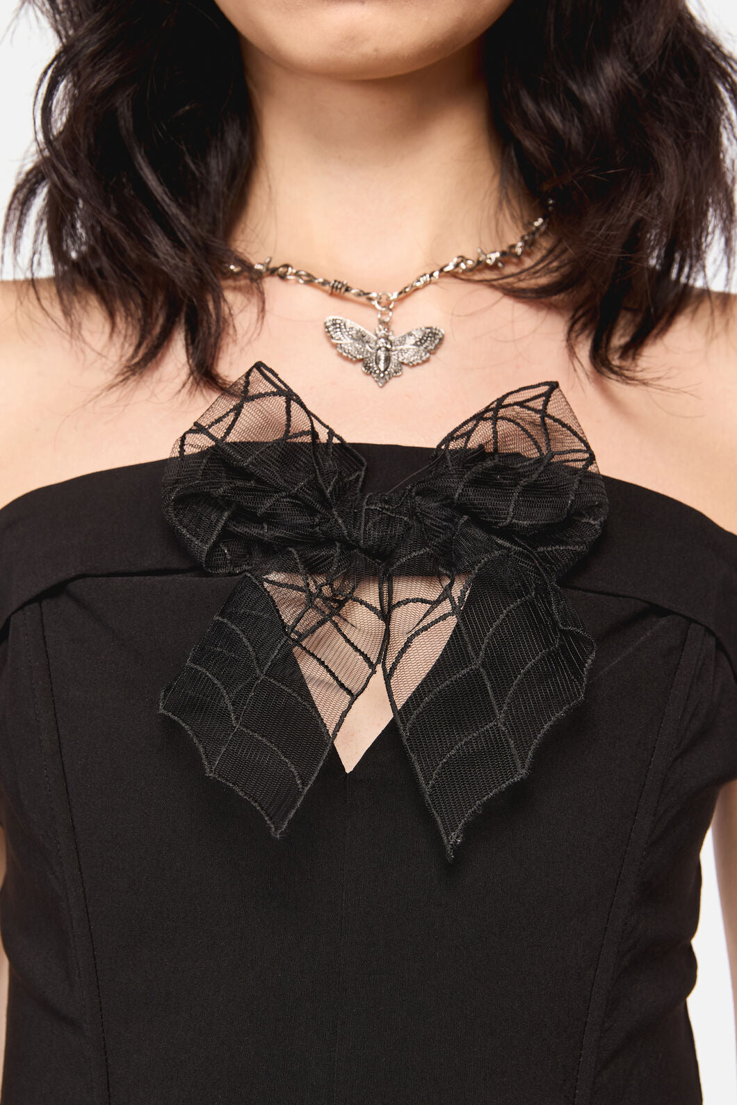 Dangerfield NZ - RococoLifeGothSpiderWCorsetTop - black