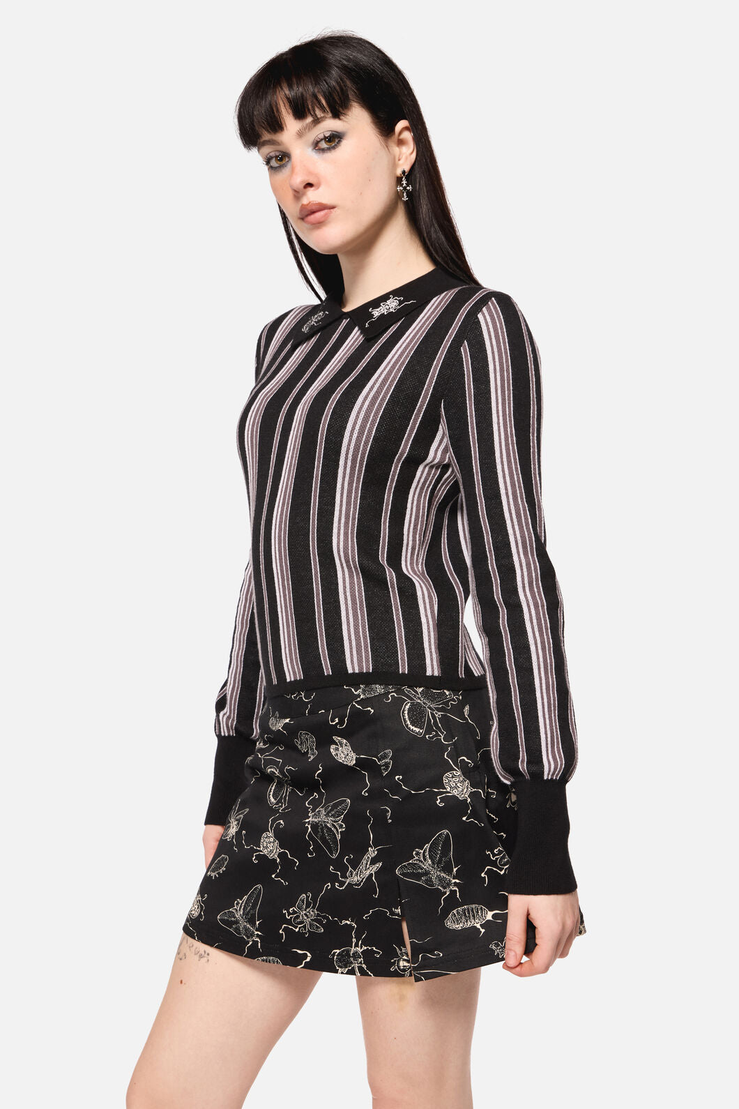 Dangerfield NZ - Dark Pieridae Striped Knit - black-white