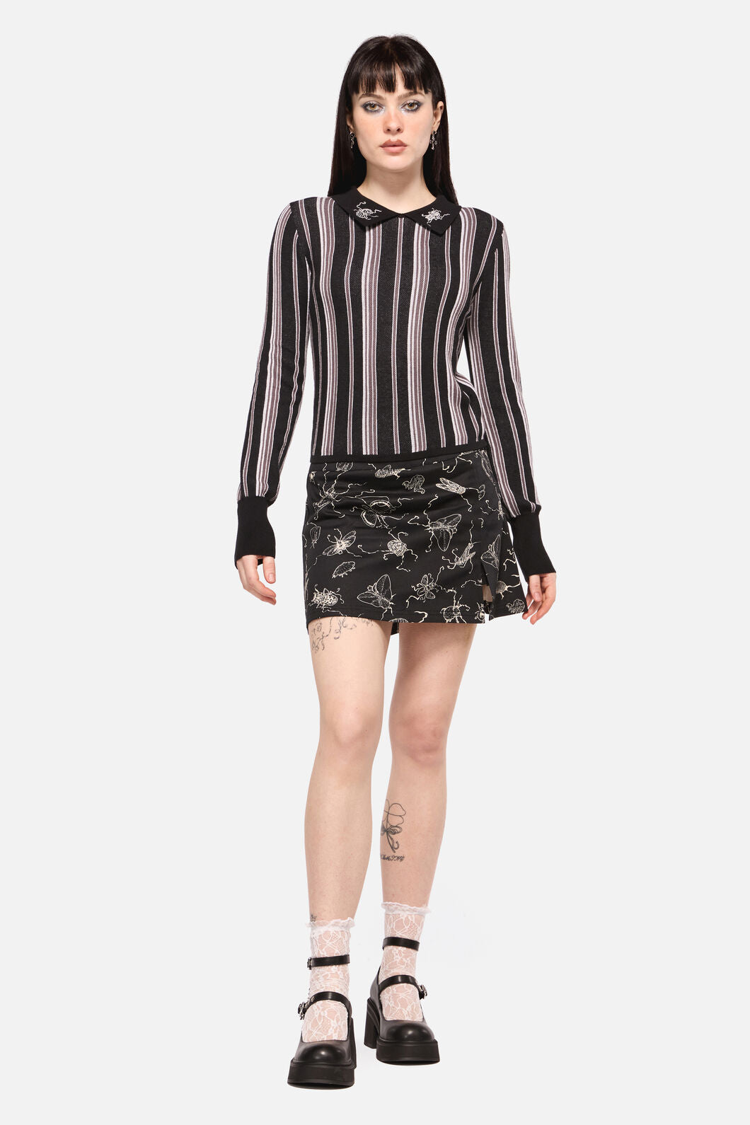 Dangerfield NZ - Dark Pieridae Striped Knit - black-white