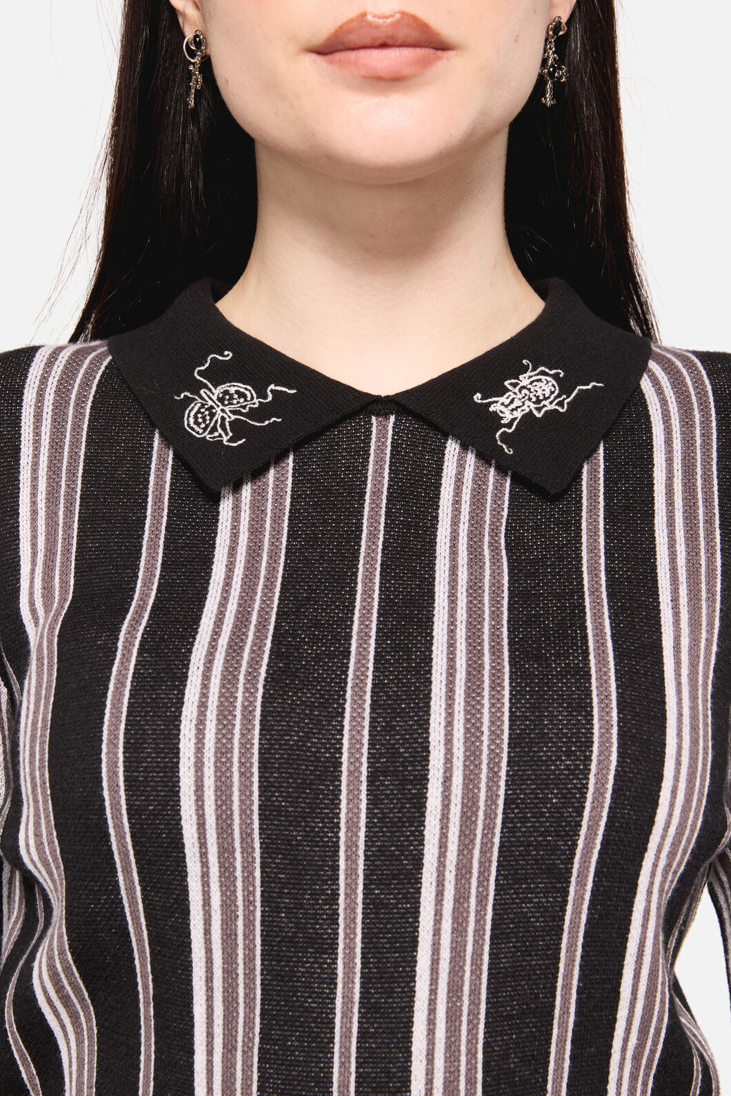 Dangerfield NZ - Dark Pieridae Striped Knit - black-white