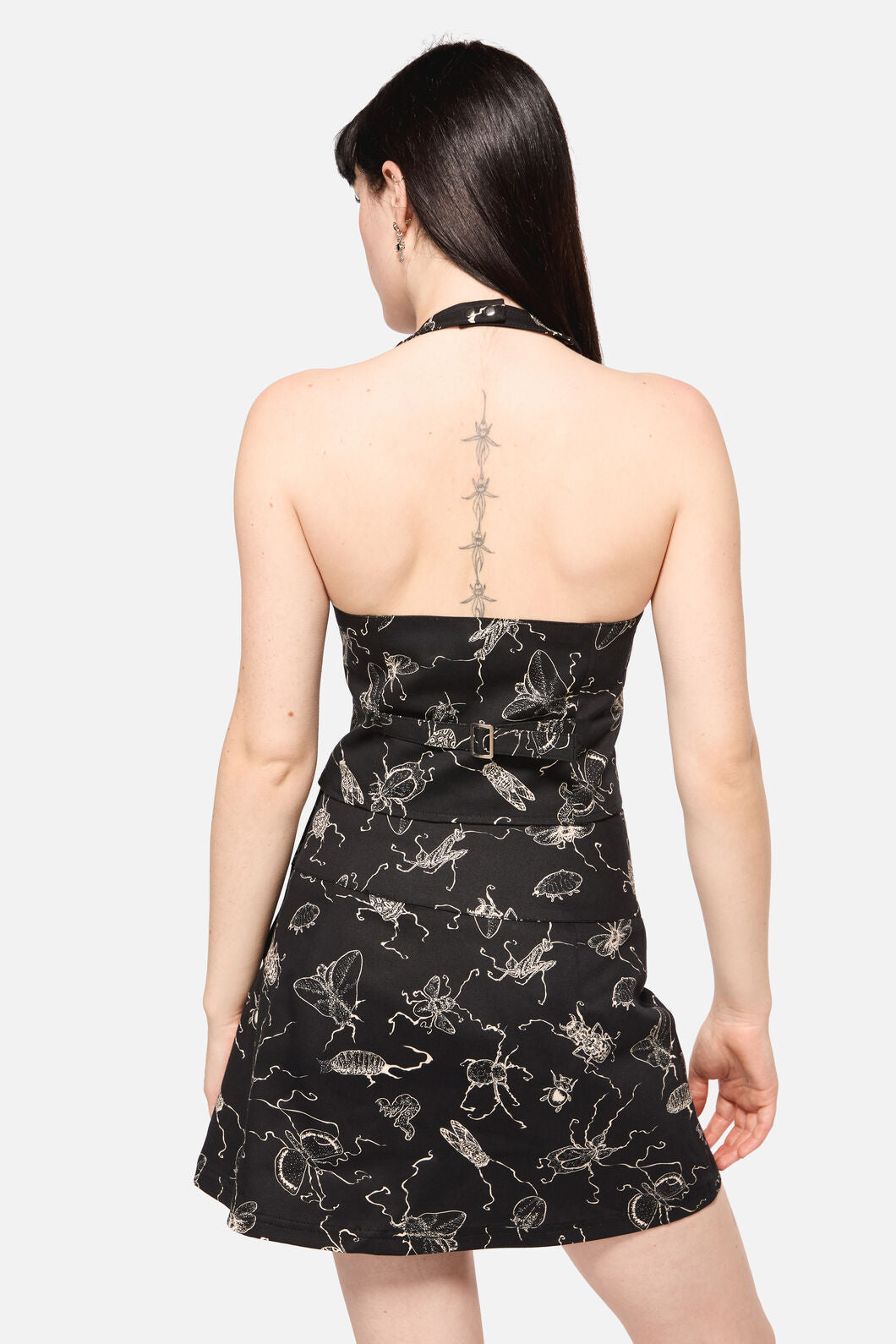 Dangerfield NZ - DarkPieridaePrintHalterNeckVes - black