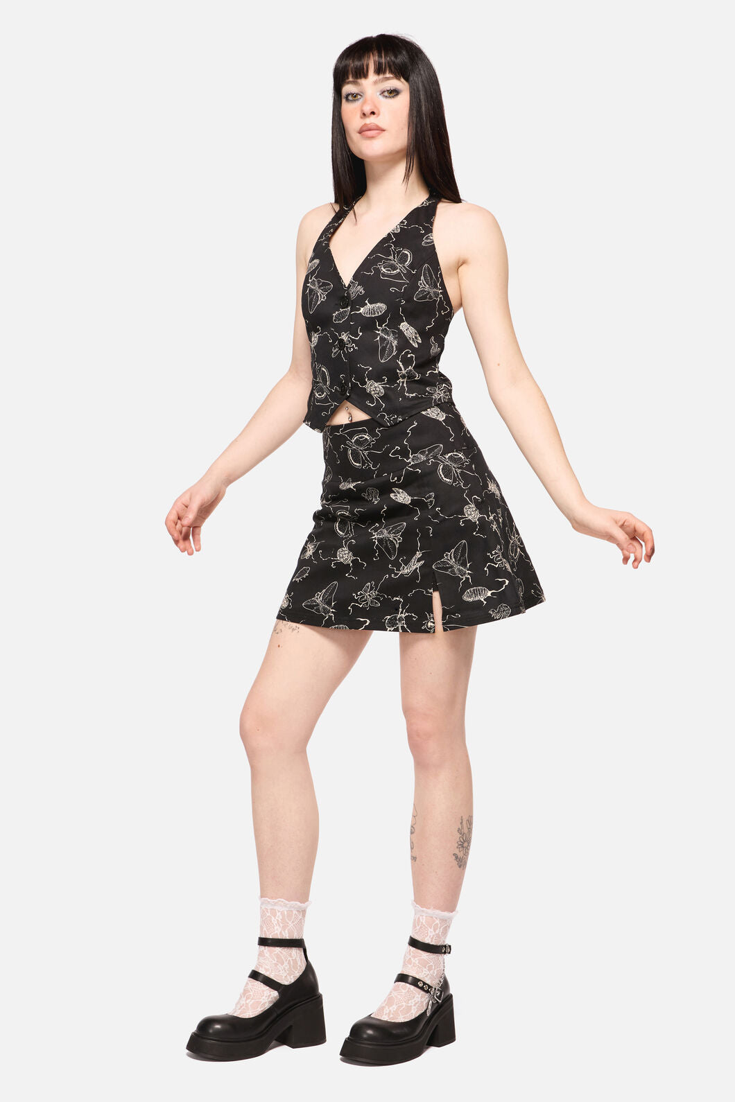 Dangerfield NZ - Dark Pieridae Print Skort - black