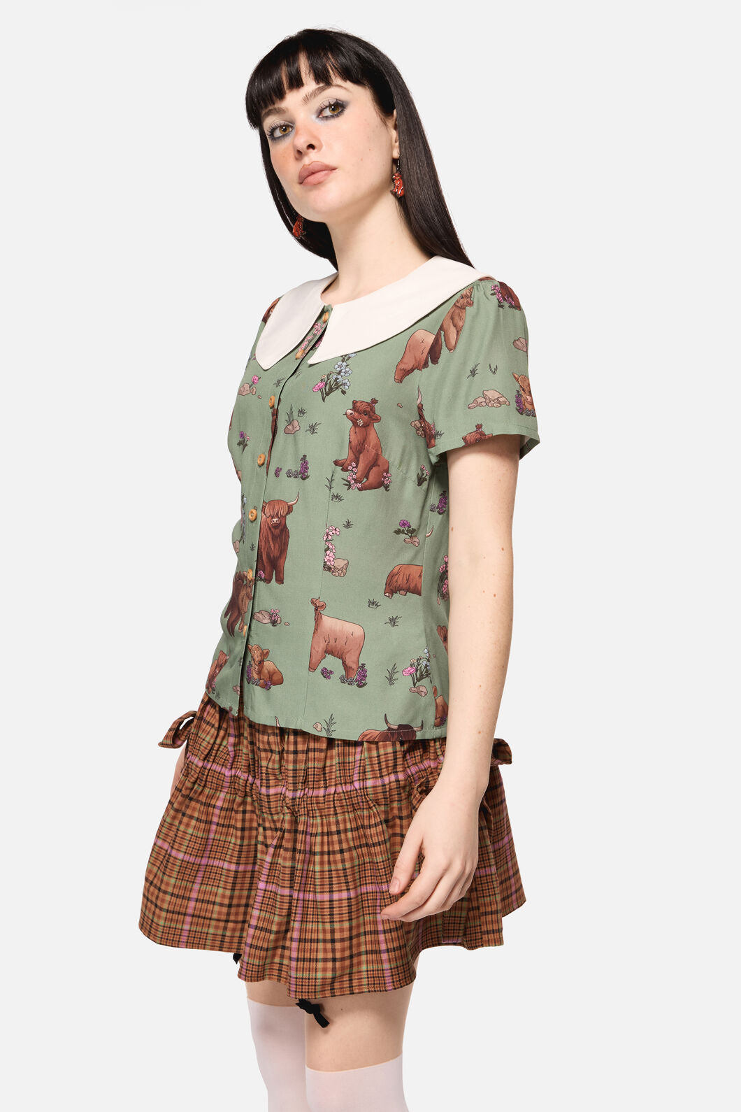 Dangerfield NZ - Highland Fling Blouse - green