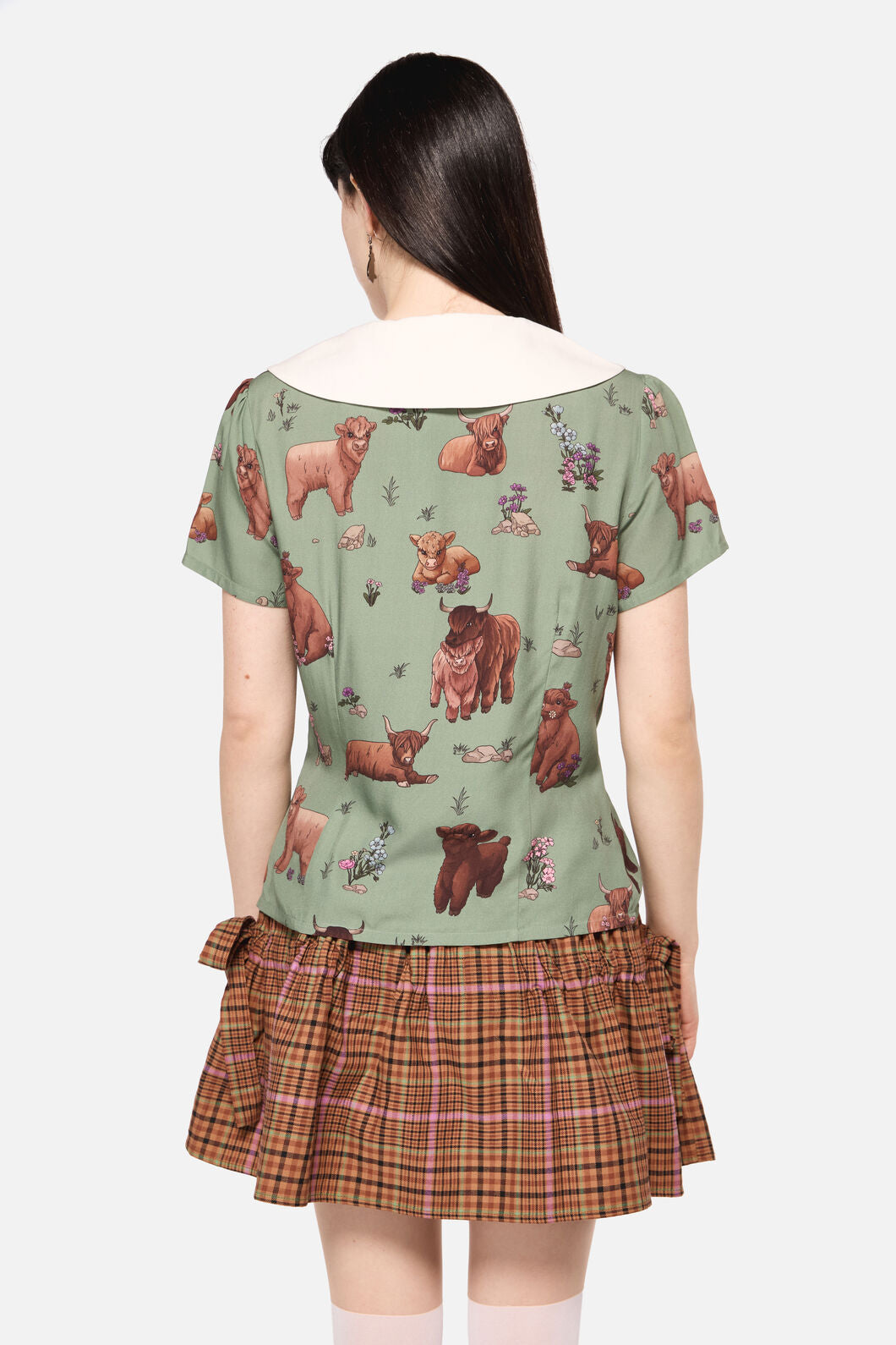 Dangerfield NZ - Highland Fling Blouse - green