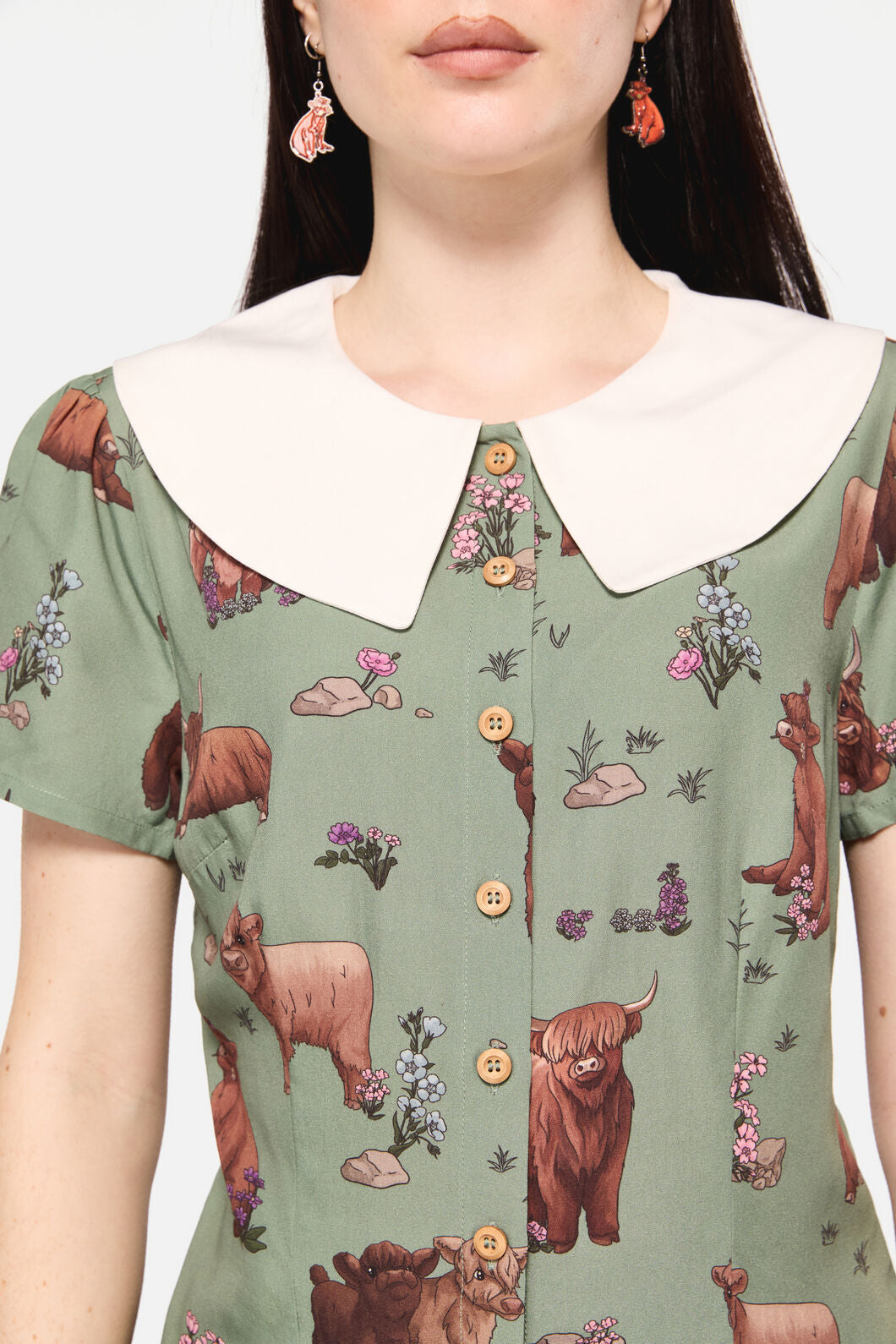 Dangerfield NZ - Highland Fling Blouse - green