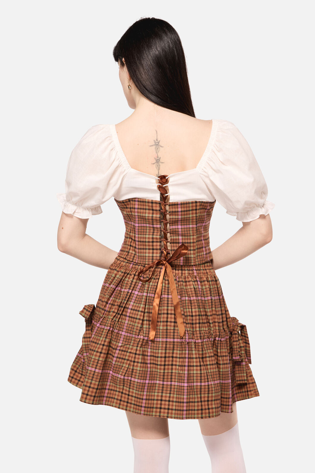 Dangerfield NZ - Rustic Check Corset Top - brown