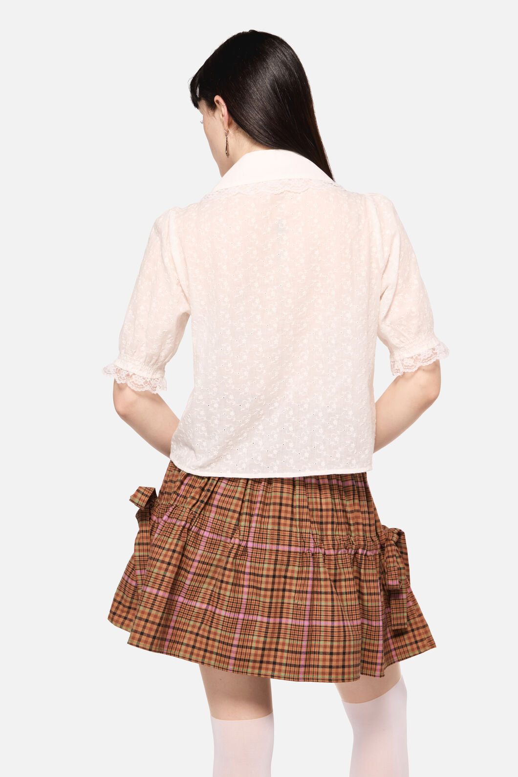 Dangerfield NZ - Friendly Cow Broderie Blouse - white