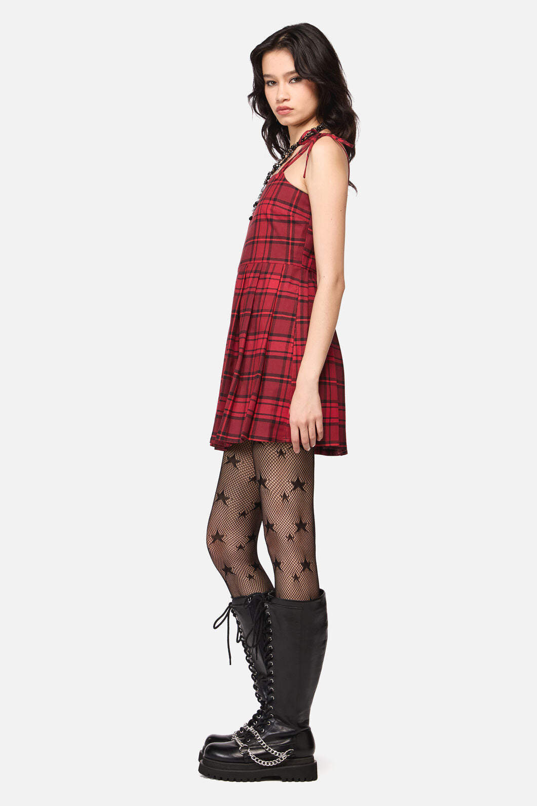 Dangerfield NZ - Over It Tartan Dress - red