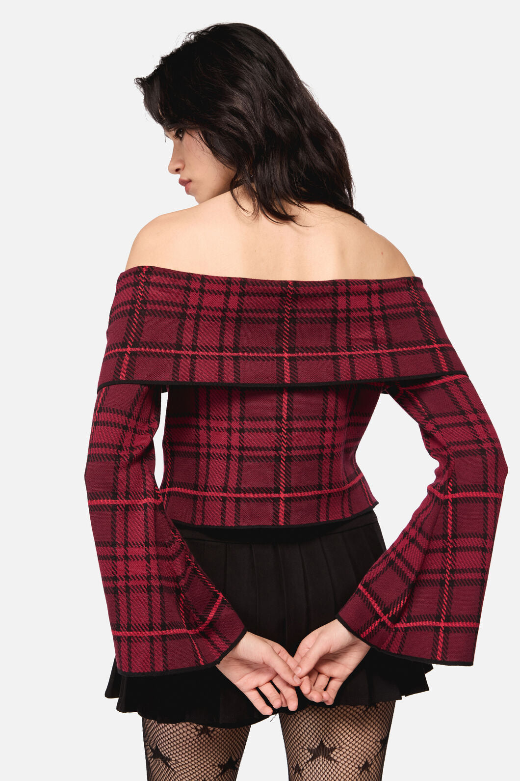 Dangerfield NZ - Over It Tartan Knit Top - red