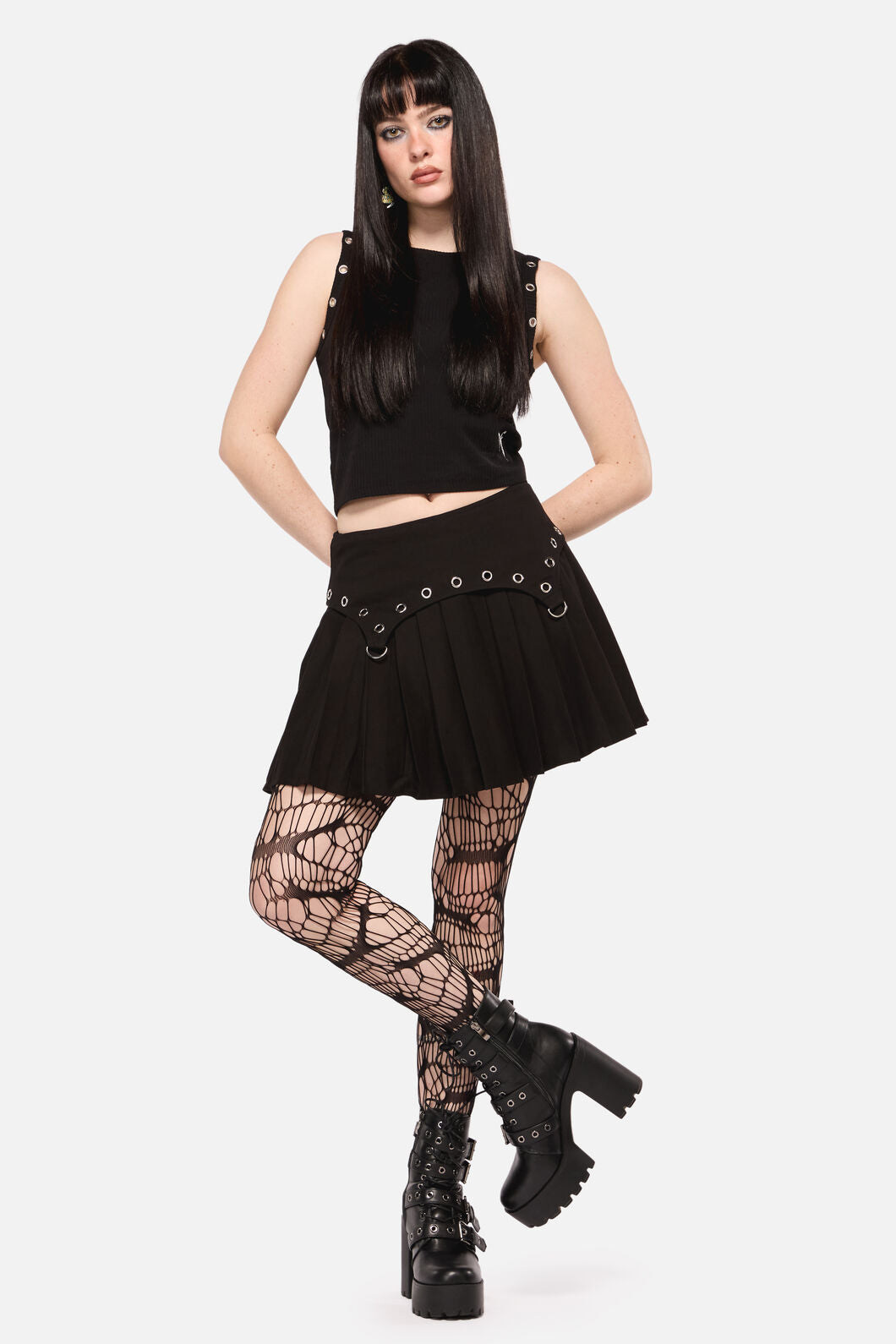 Dangerfield NZ - Defiant Grunge Trim Skort - black