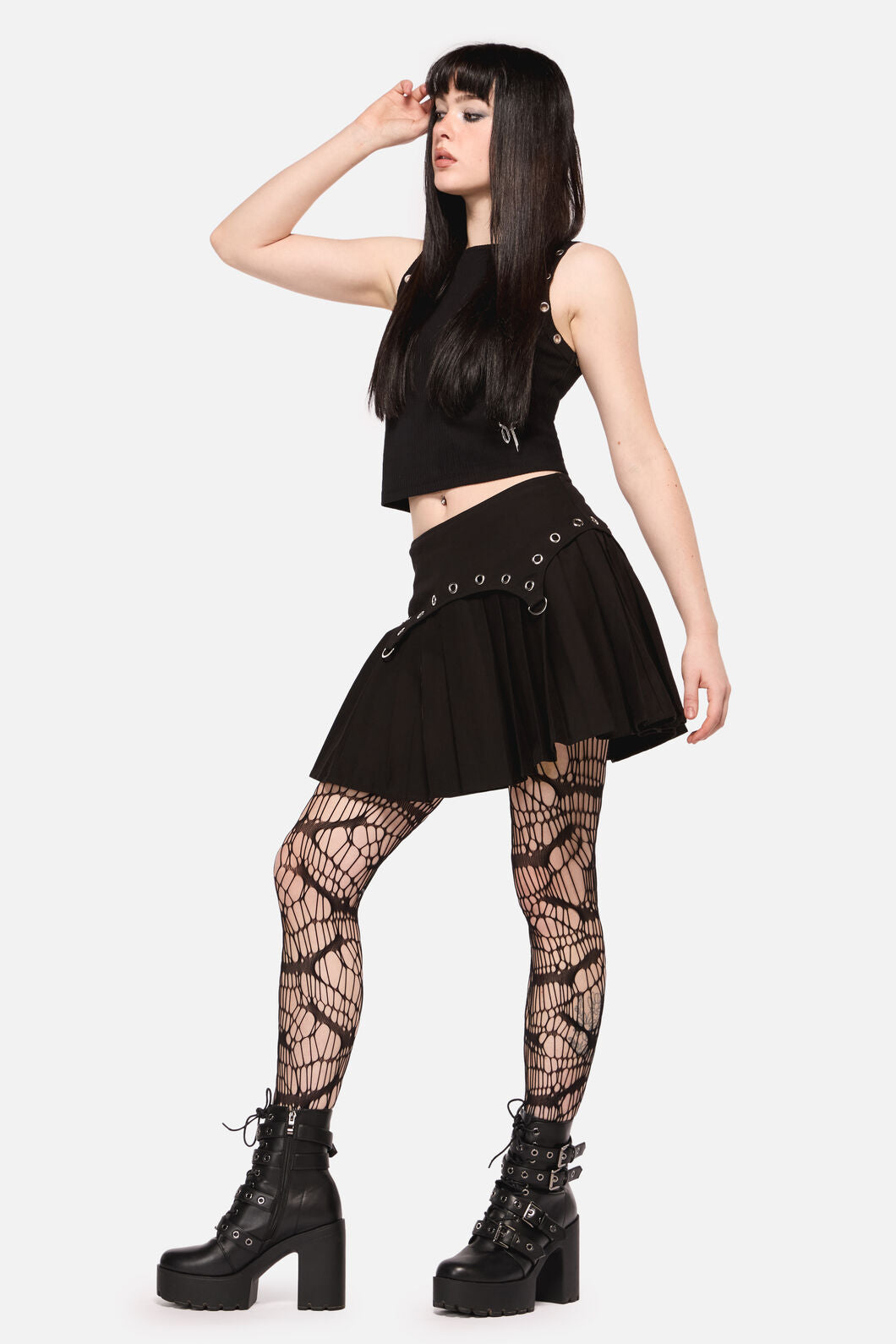 Dangerfield NZ - Defiant Grunge Trim Skort - black