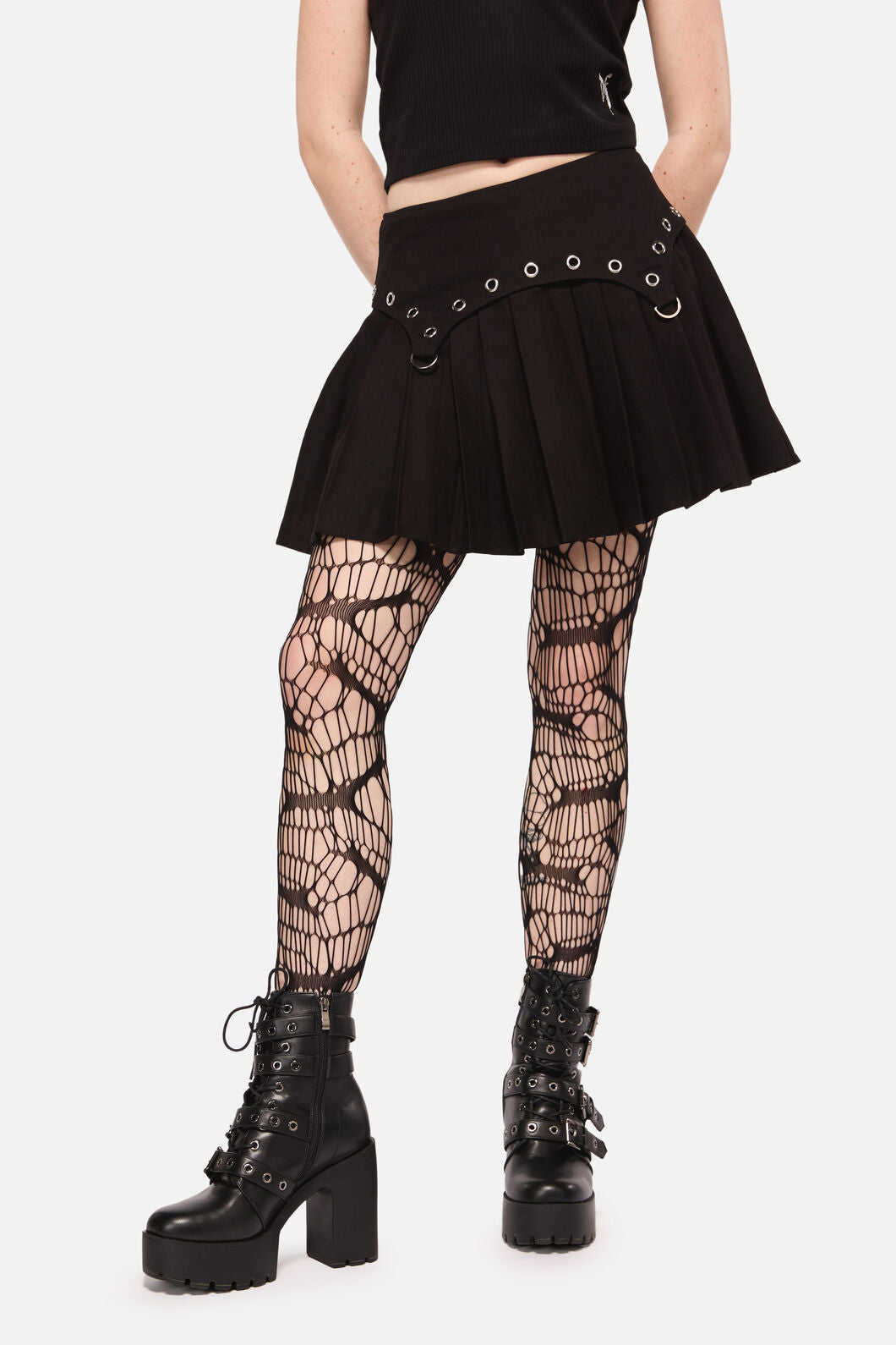 Dangerfield NZ - Defiant Grunge Trim Skort - black