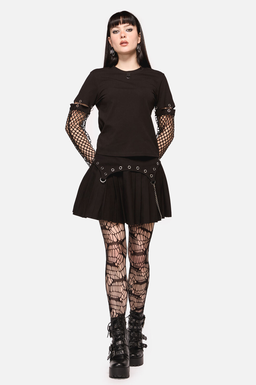 Dangerfield NZ - Defiant Grunge Trim Skort - black