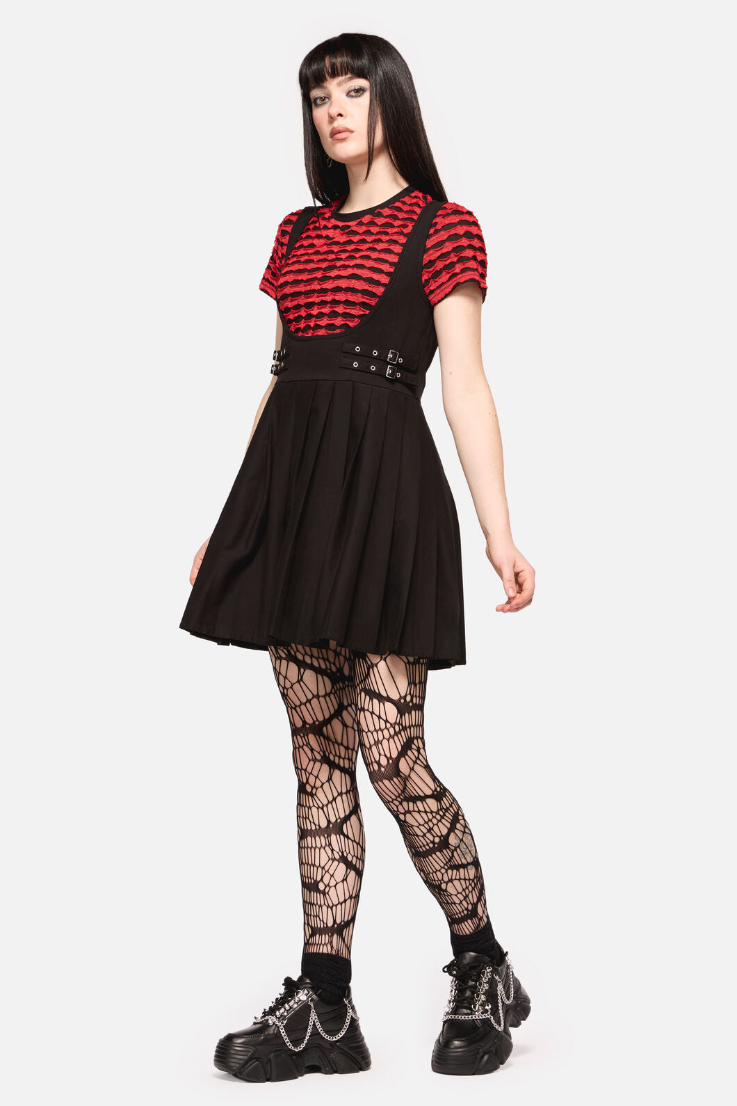 Dangerfield NZ - Defiant Punk Trim Pinafore - black