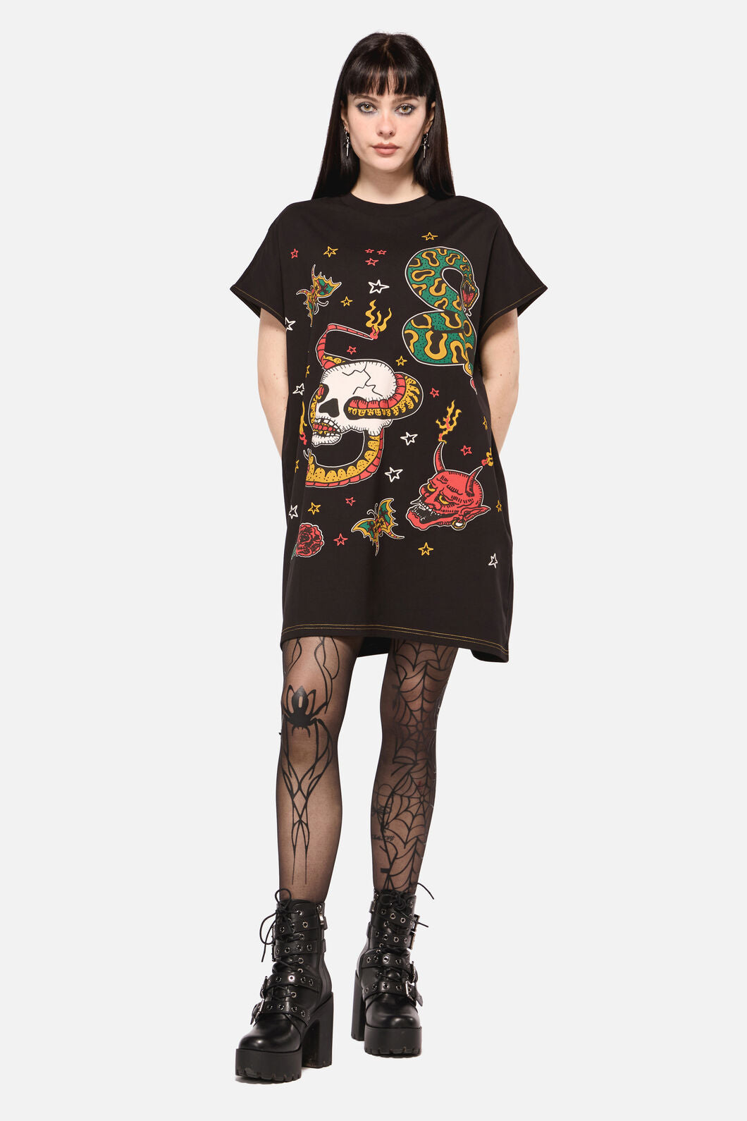 Dangerfield NZ - Lawless Oversized Tee Dress - black
