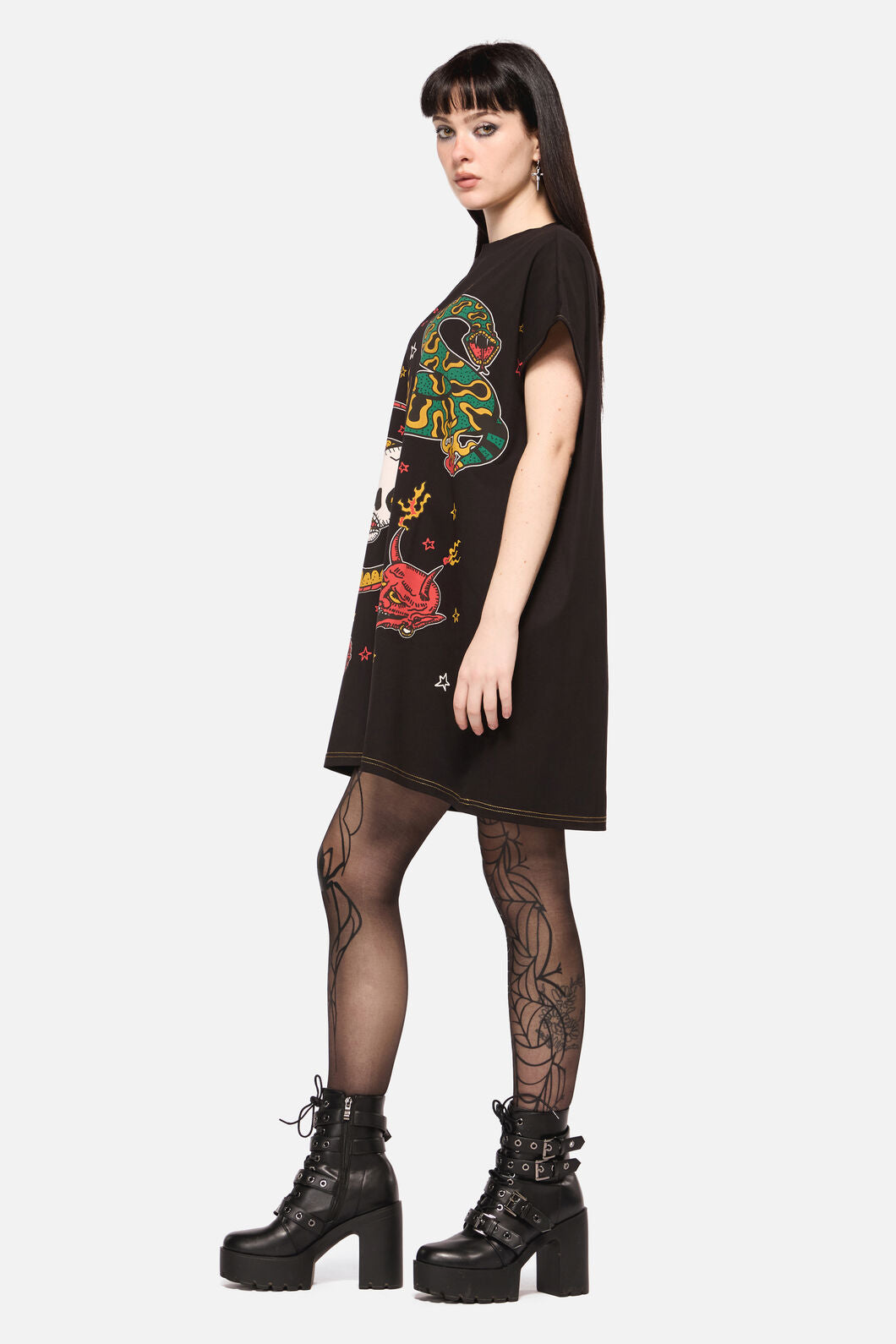 Dangerfield NZ - Lawless Oversized Tee Dress - black