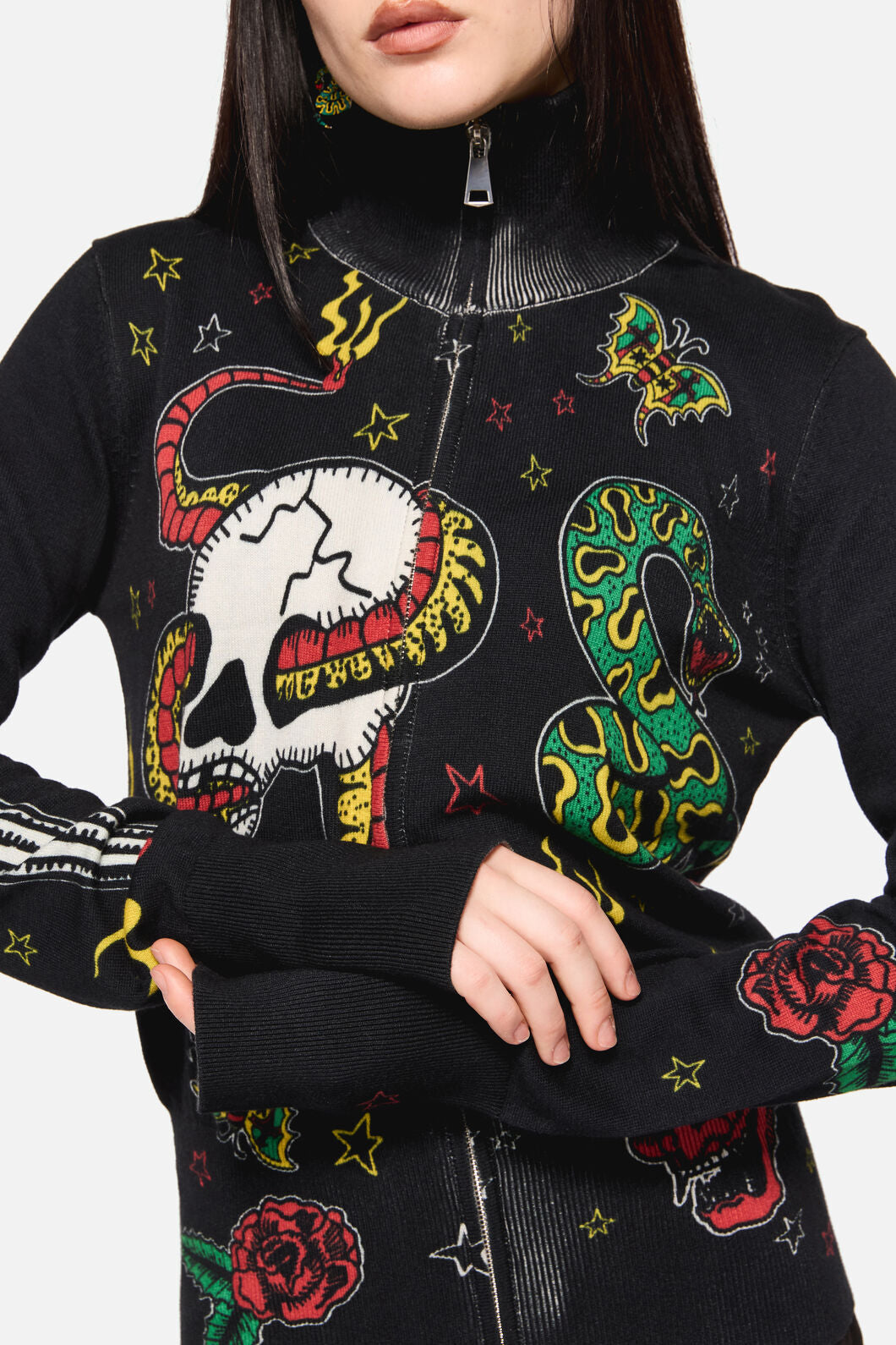 Dangerfield NZ - Lawless Grunge Zip Cardigan - black