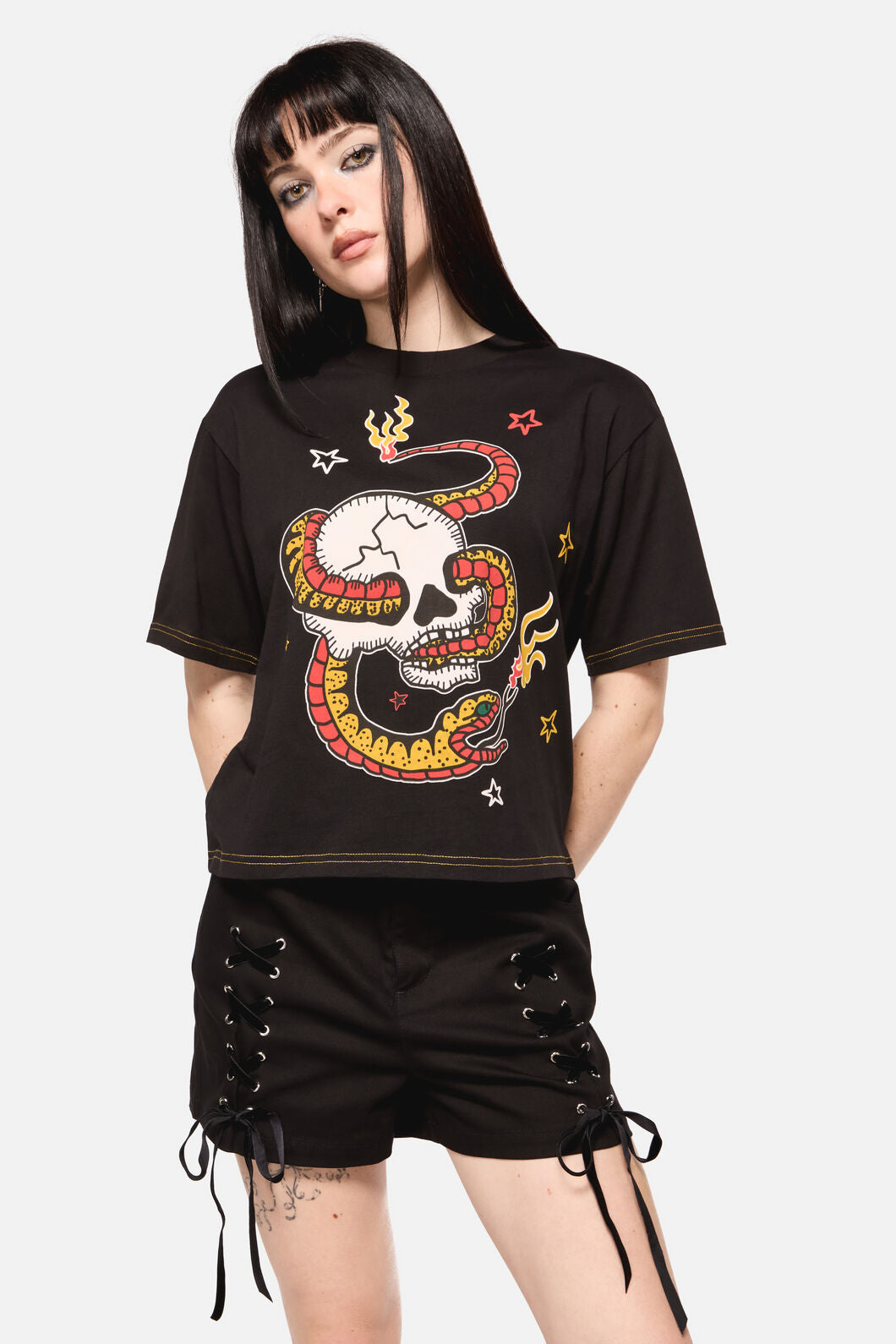 Dangerfield NZ - Snake For Brains Grunge Tee - black