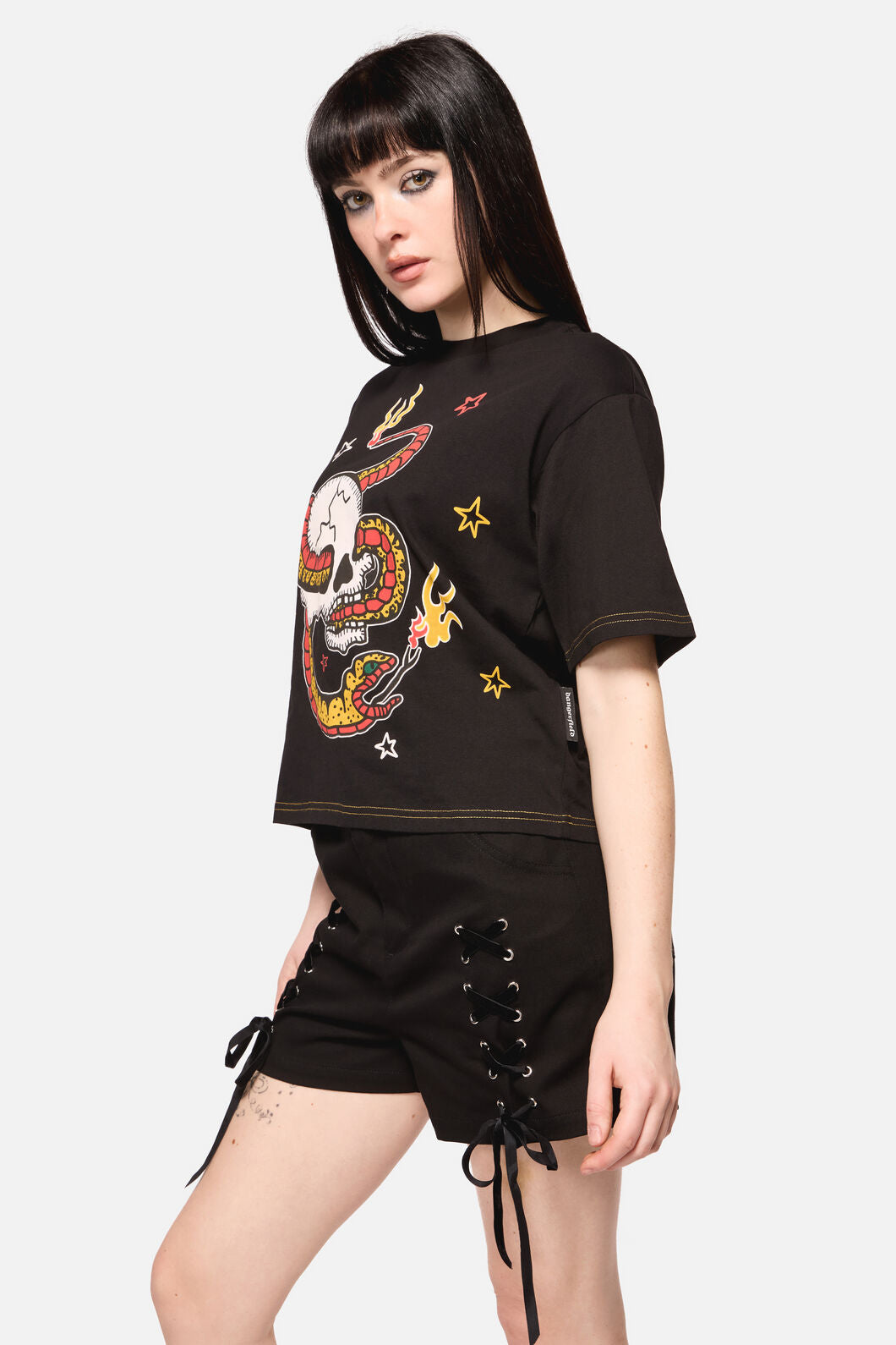 Dangerfield NZ - Snake For Brains Grunge Tee - black