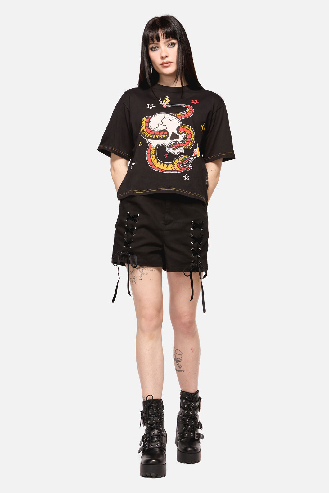 Dangerfield NZ - Snake For Brains Grunge Tee - black