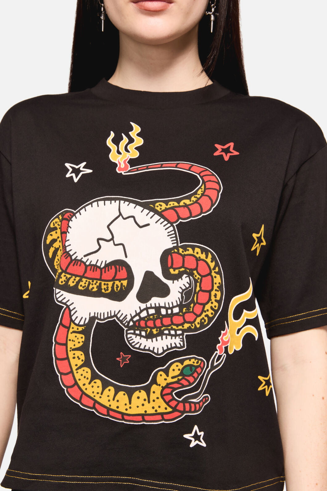 Dangerfield NZ - Snake For Brains Grunge Tee - black
