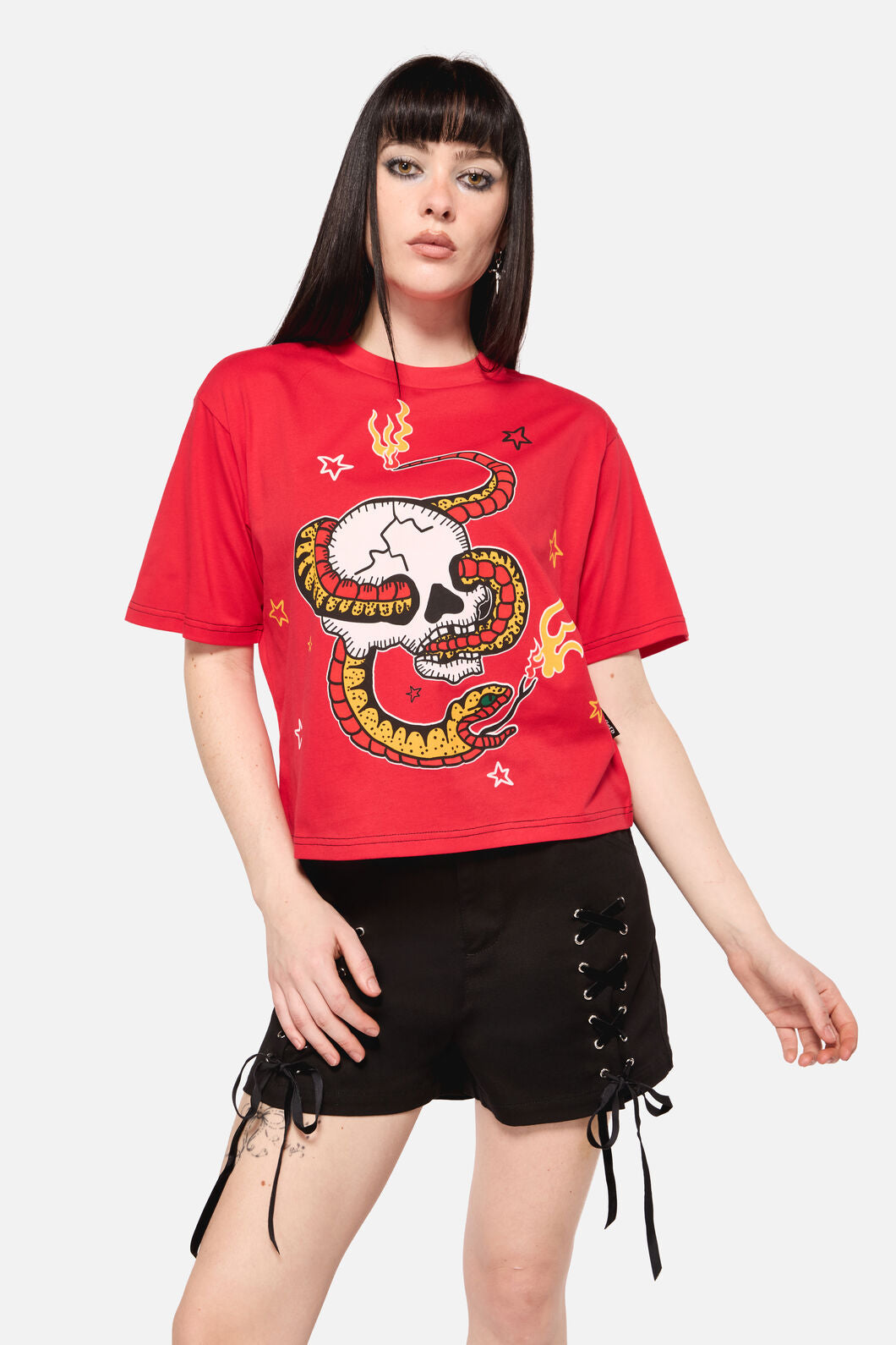 Dangerfield NZ - Snake For Brains Grunge Tee - red