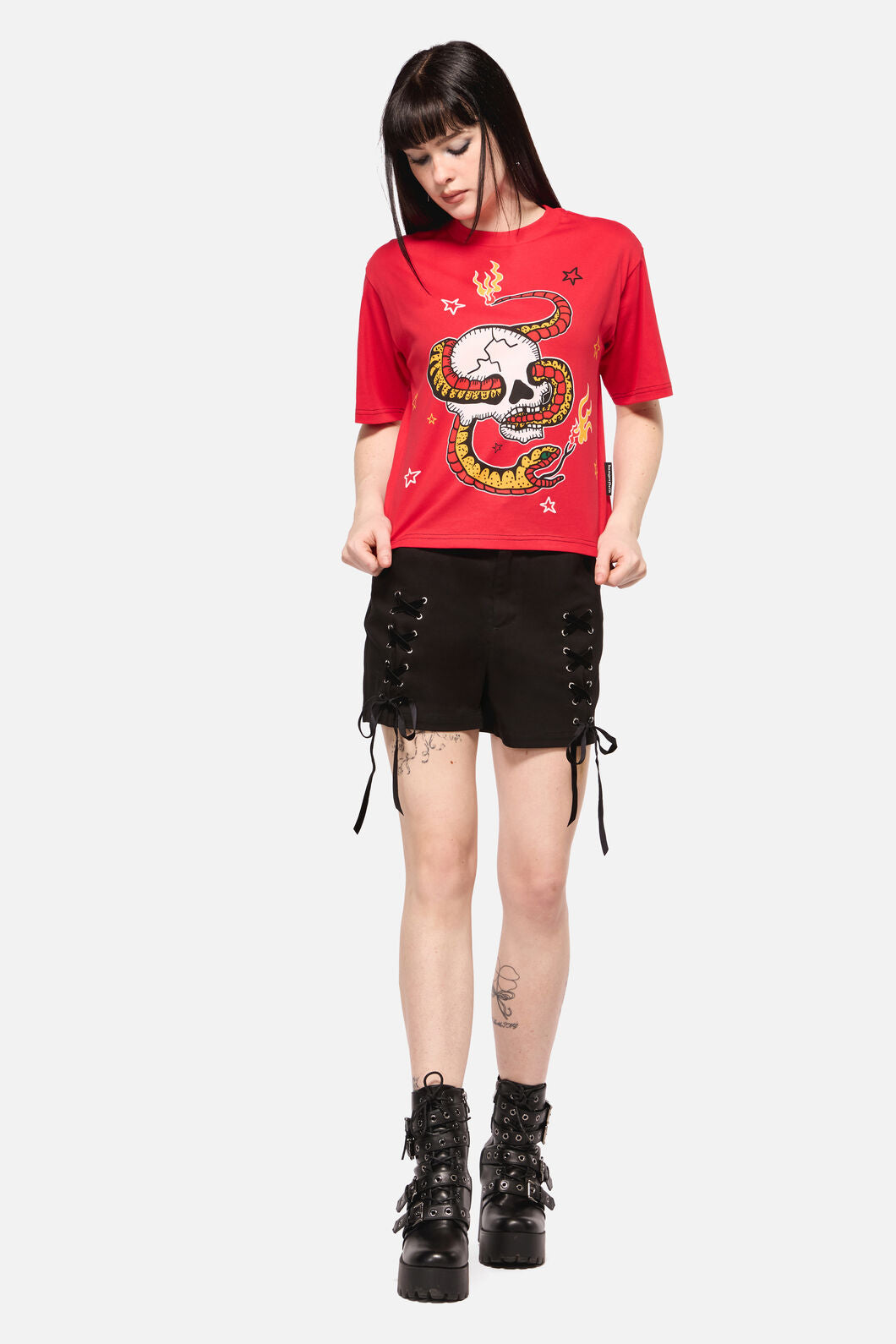 Dangerfield NZ - Snake For Brains Grunge Tee - red