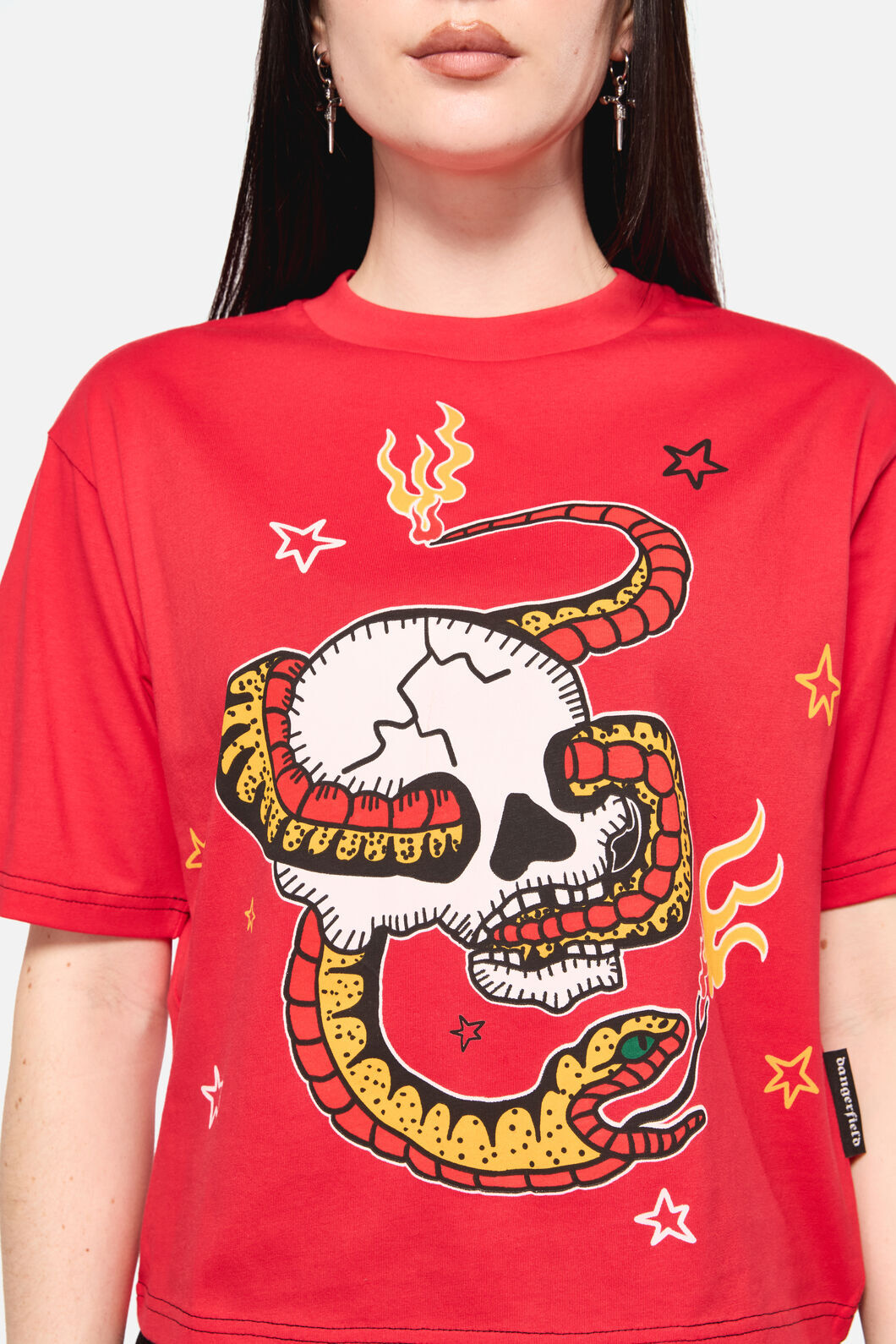 Dangerfield NZ - Snake For Brains Grunge Tee - red