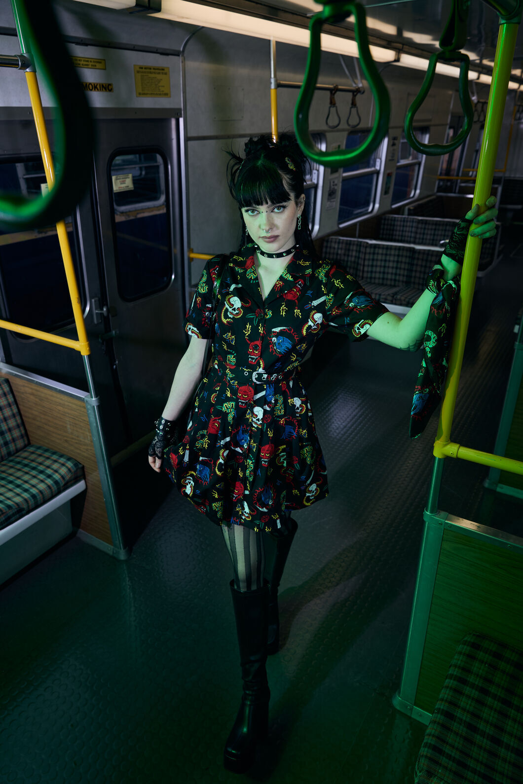 Dangerfield NZ - Dangerous Grunge Print Dress - black