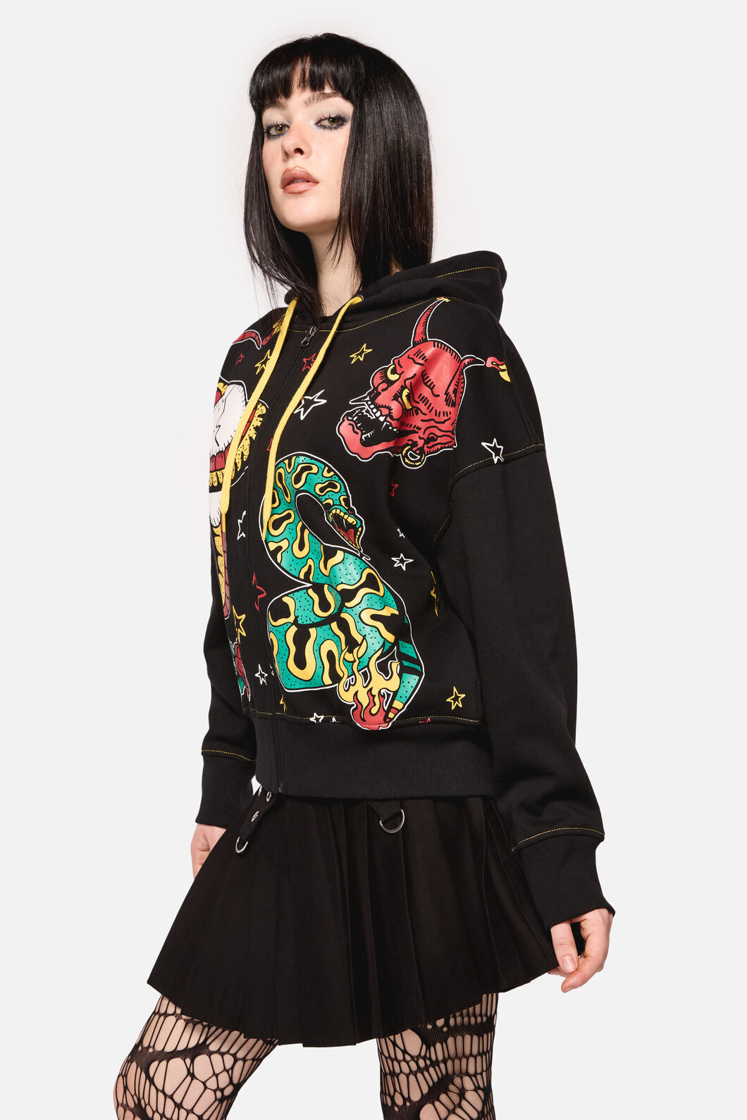 Dangerfield NZ - Lawless Print Hoodie - black